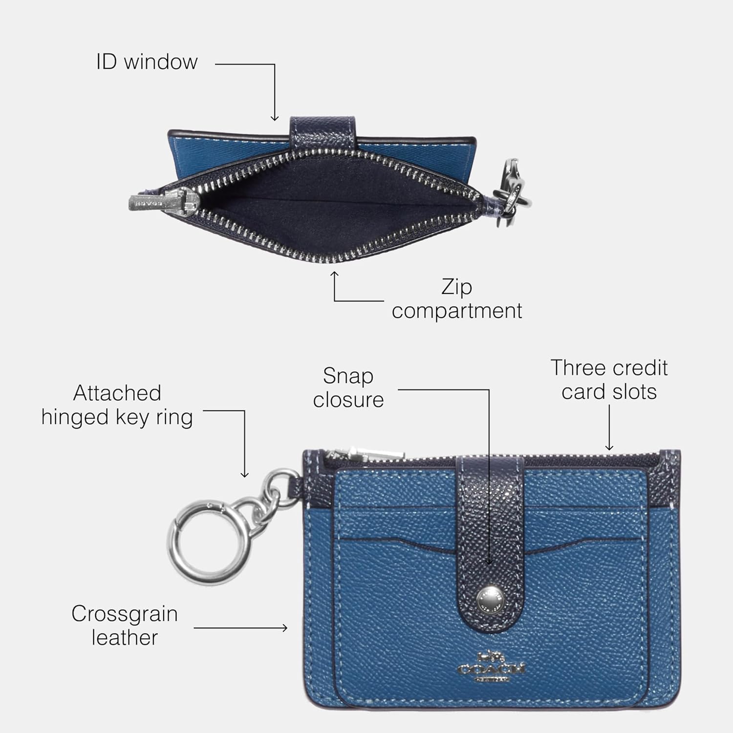 COACH Contrast Trim Attachment Card Case - Image 3