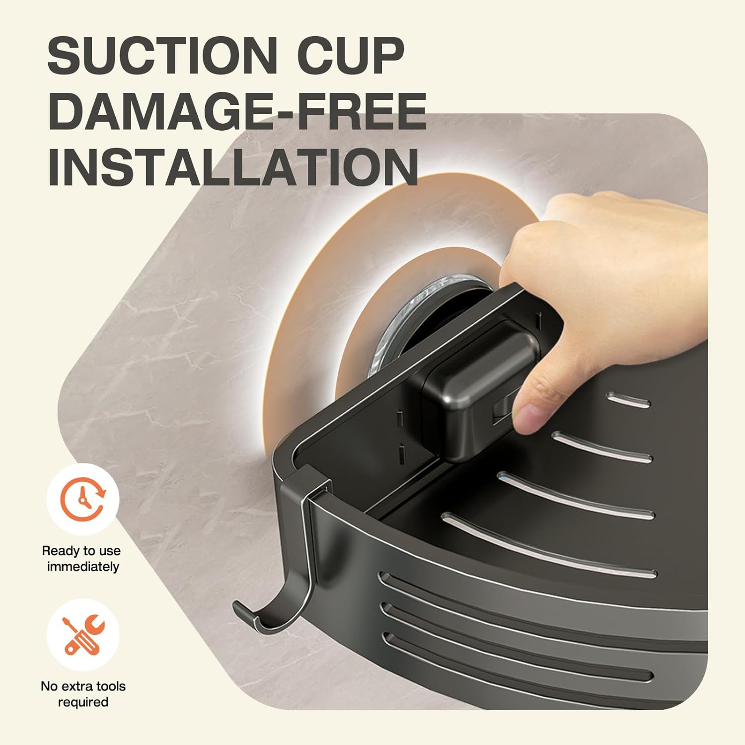 Lekesky Corner Shower Caddy Suction Cup, Shower Corner Shelf with a Towel Bar, No Drill shower rack, bathroom shelves for Organizers and Storage, Shower Shampoo Holder(Aluminum, 2-Pack, Gunmetal Gray)