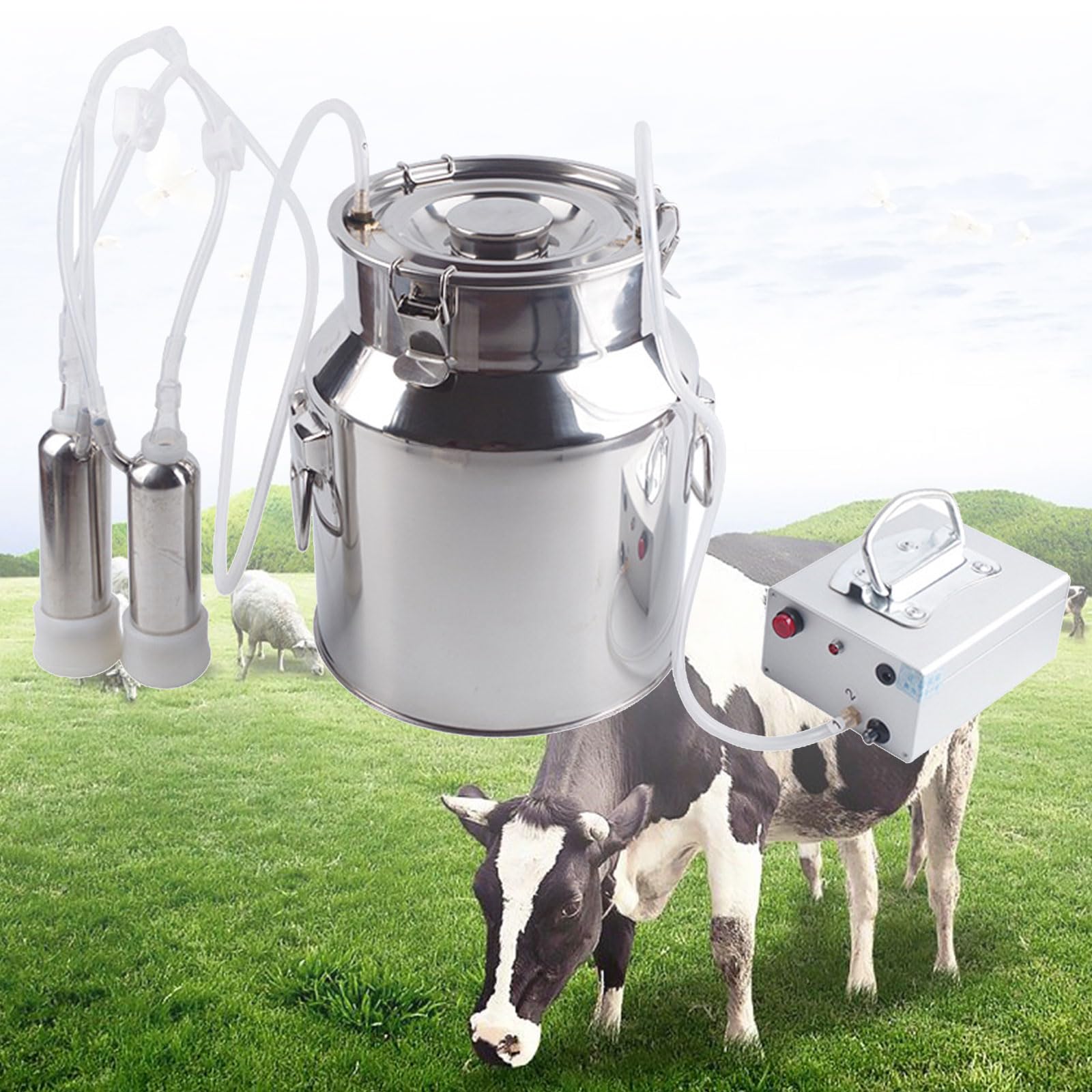 PEIXEN Multifunctional Sheep Milker, Electric Cow Milking Machine, 2l Capacity, Portable Vacuum Sheep Kit, Farm Breast Milk Bottle Equipment Sucker