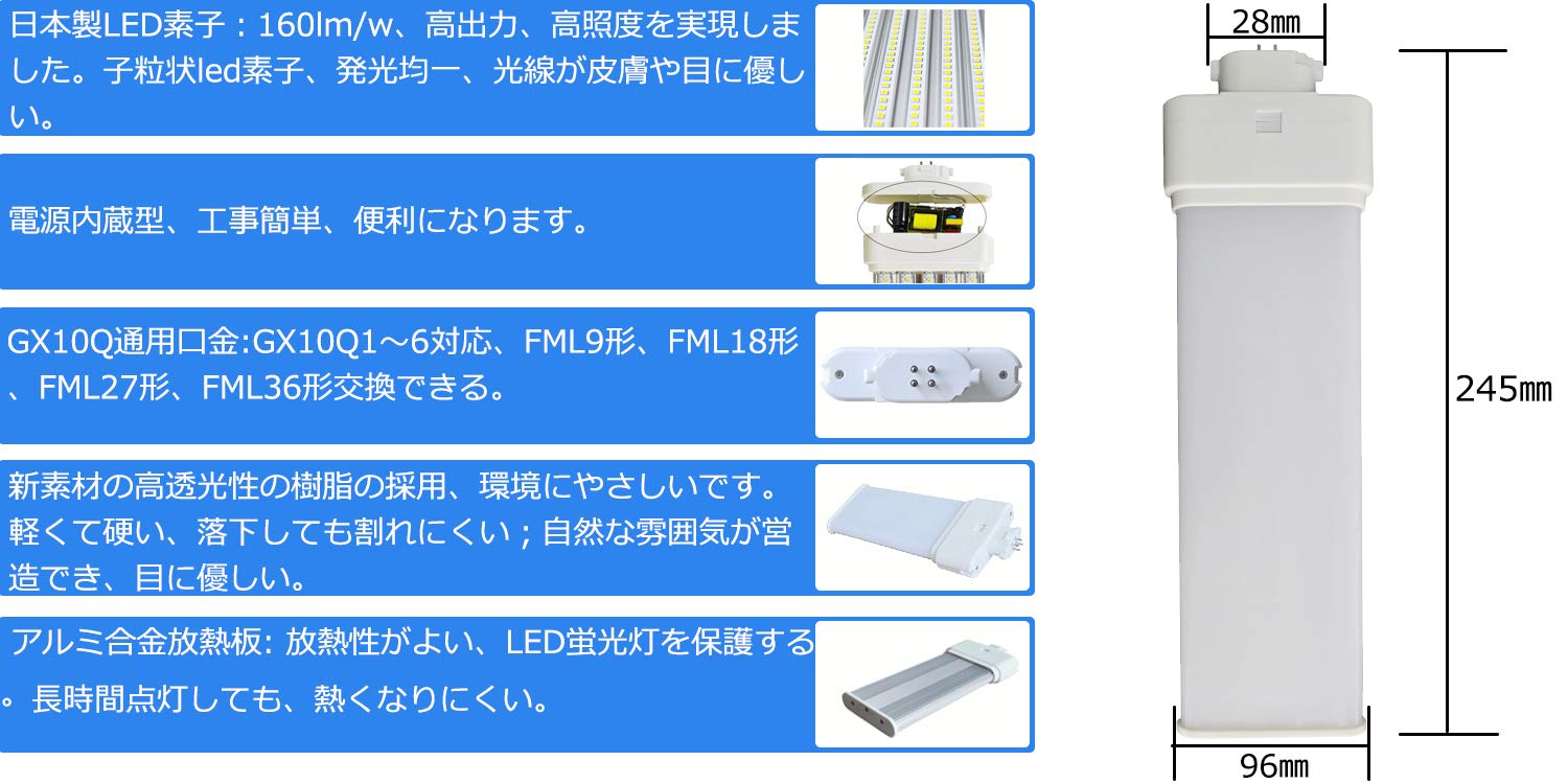 中古　FML36-EX-N 51個 Amazon | パナソニック ツイン蛍光灯 36W形 ナチュラル色 4本