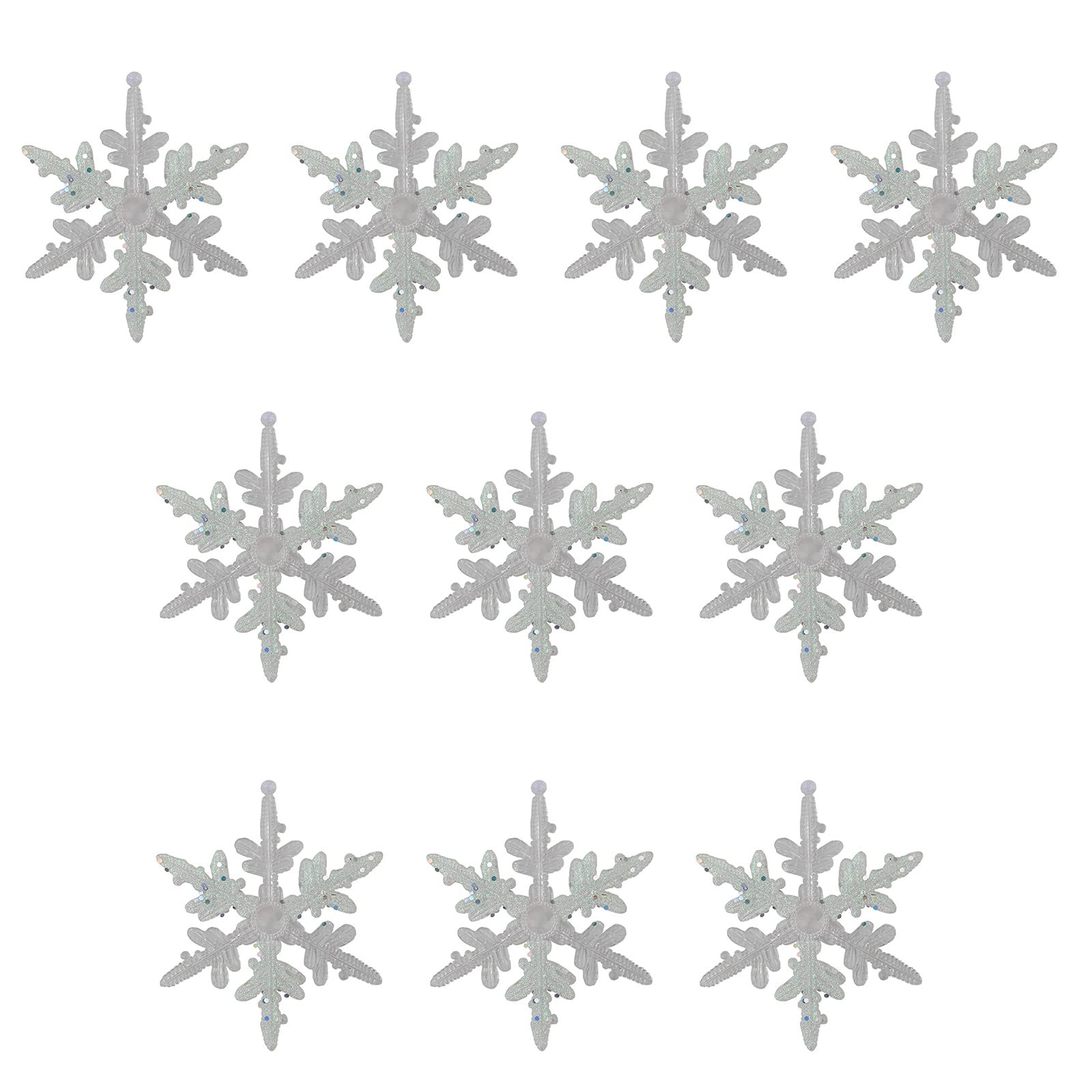 10pcs / set Glitter Snowflake Christmas Tree Snowflakes Hanging Christmas Tree Decorations Snowflakes Window Decor Navidad Crystal Snowflake Ornaments for Glitter Pendant Decorations Ornaments Set