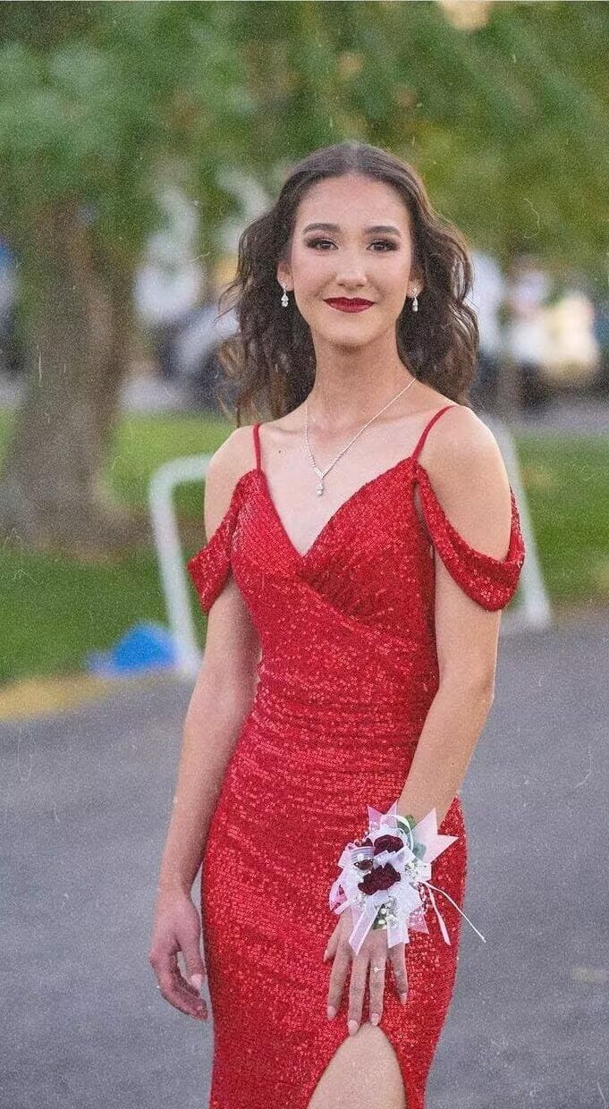 Off Shoulder Sequin Prom Dress Long Ball Gown 2026 Sparkly Mermaid Backless Formal Evening Dress with Slit - Image 4