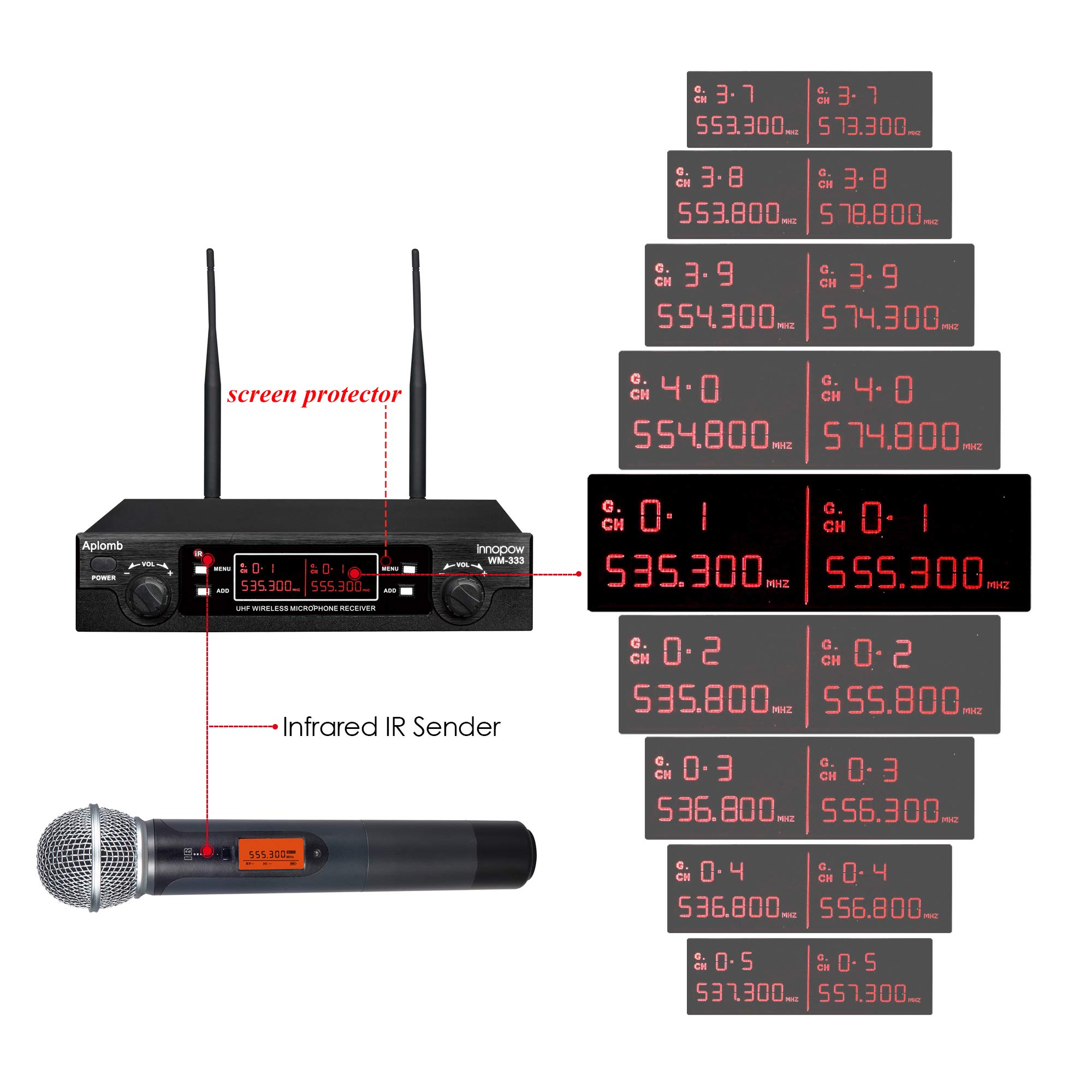 Buy innopow 200Channel Wireless Microphones System, Dual UHF Metal