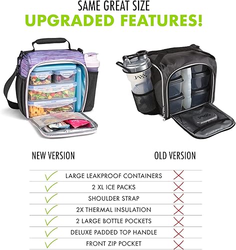 Vista 9 de Fit & Fresh JAXX - Lonchera con contenedor para hombres y mujeres, 5 unidades, kit de preparación de comidas con recipientes incluidos, camuflaje