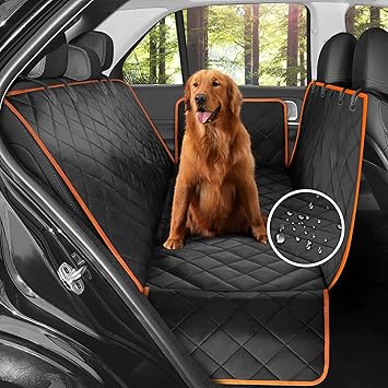 Dormido Polyester Scratch Proof Waterproof Machine and Hand Washable Dog car seat Cover for All Pets (Orange, 49