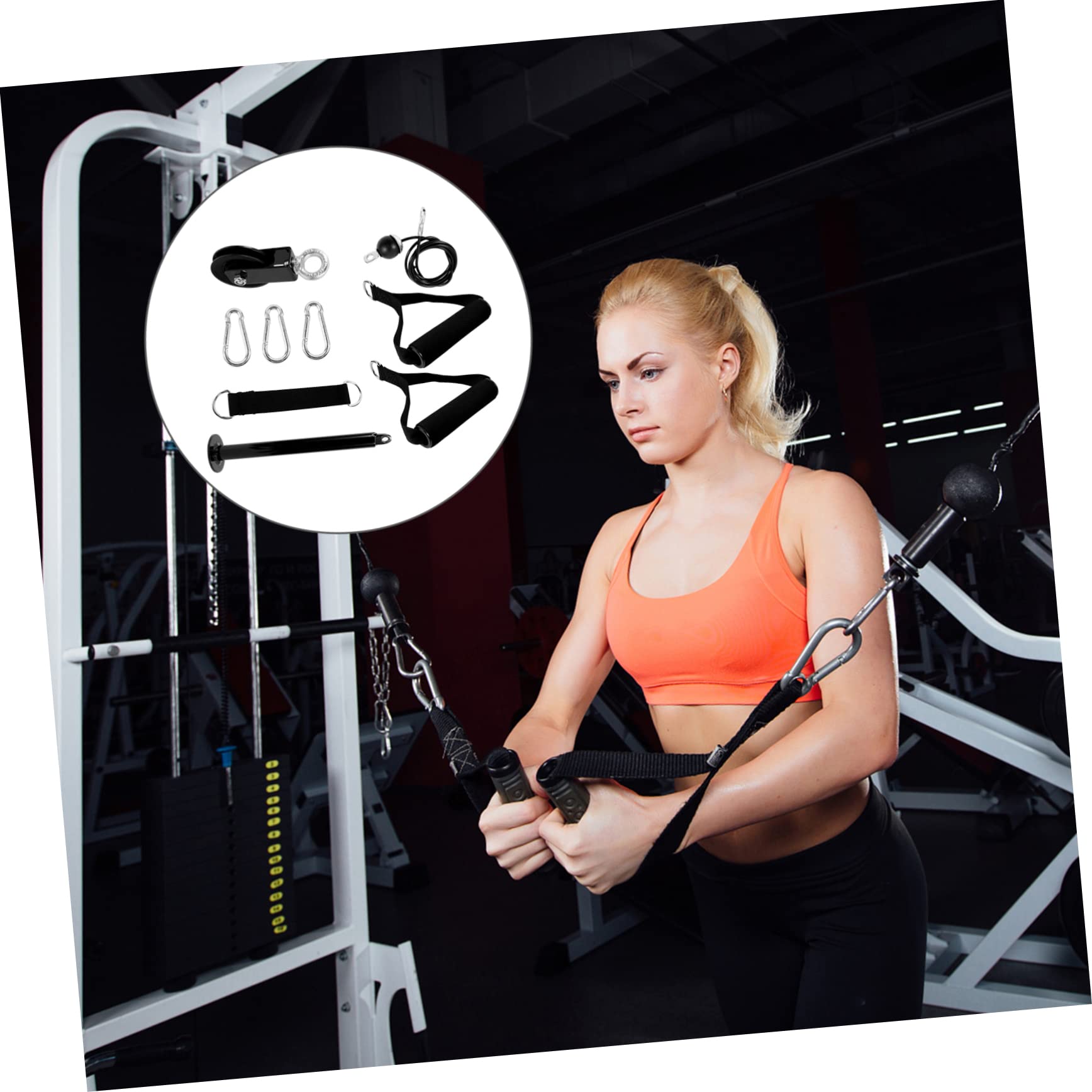 UKCOCO Sistema de Poleas y Cables para Gimnasio en Casa 1 Juego Metal