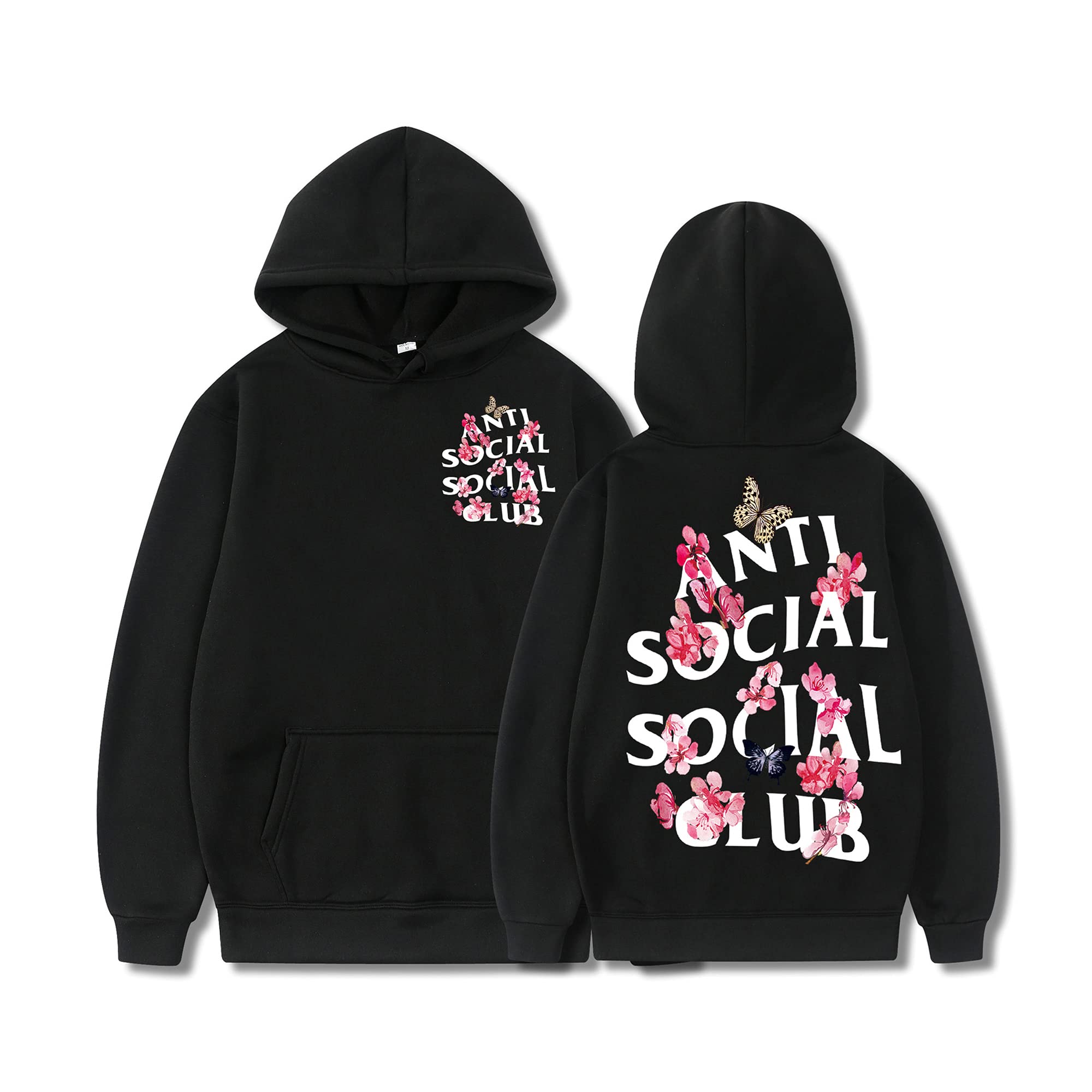 ASSC Hoodie Anti Social Social Club Hoodie Sweatshirt Butterfly Casual Couples Outfits