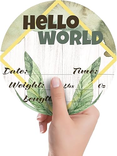 Miniatura 2 de Cartel de anuncio de Hello World para recién nacido, regalo de ducha, estadísticas de nacimiento de bebé, accesorios para fotos de hospital,