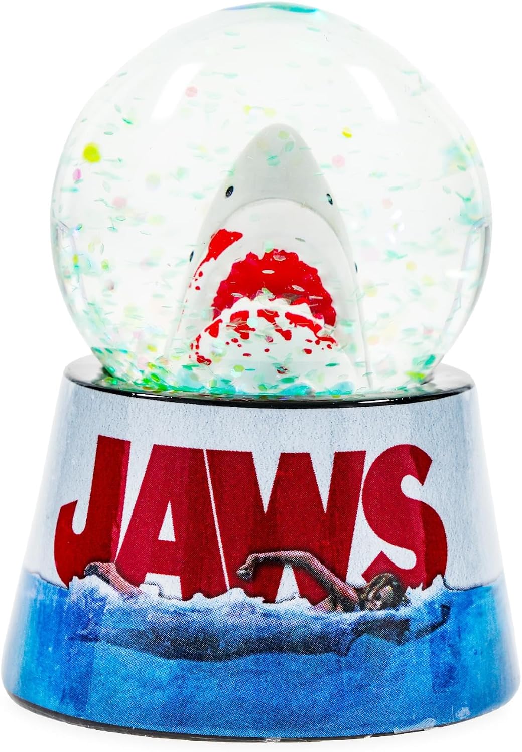 Silver Buffalo Jaws Mini Light Up Snow Globe, 45mm