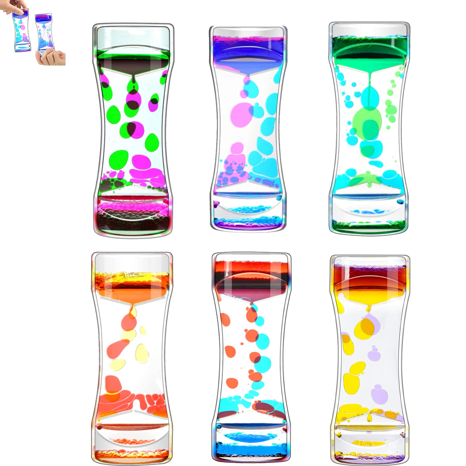 Buy 6 Pack Liquid Motion Bubbler Oil drip Sensory Fidget Toys for Desk