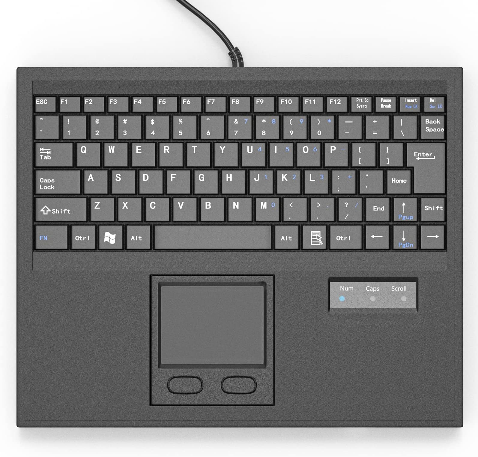 E-SDS Industrial Machine Keyboard with Touchpad Mini Portable Wired Keyboard with USB Interface
