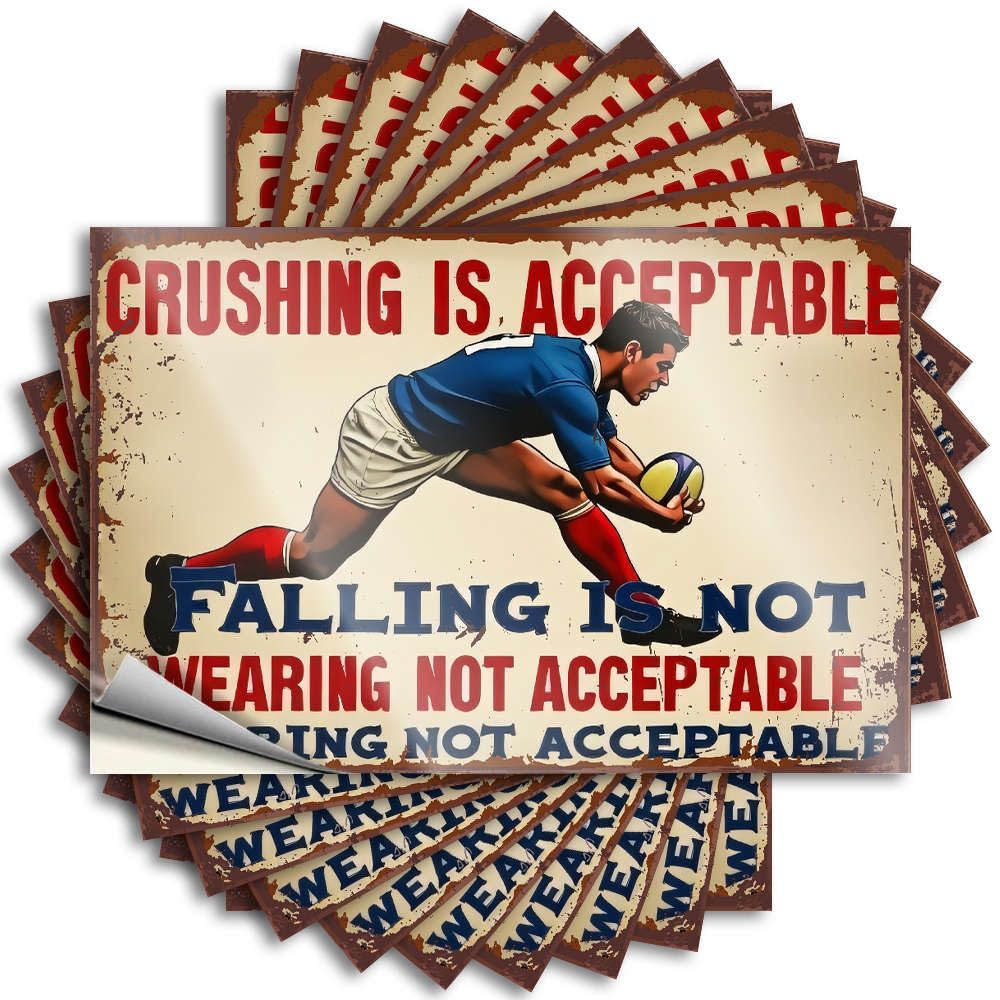Dorm Room Stuff Hat Sticker | Crushing is Acceptable, Falling is Not. Happy for Gamer Decor(6X9CM)