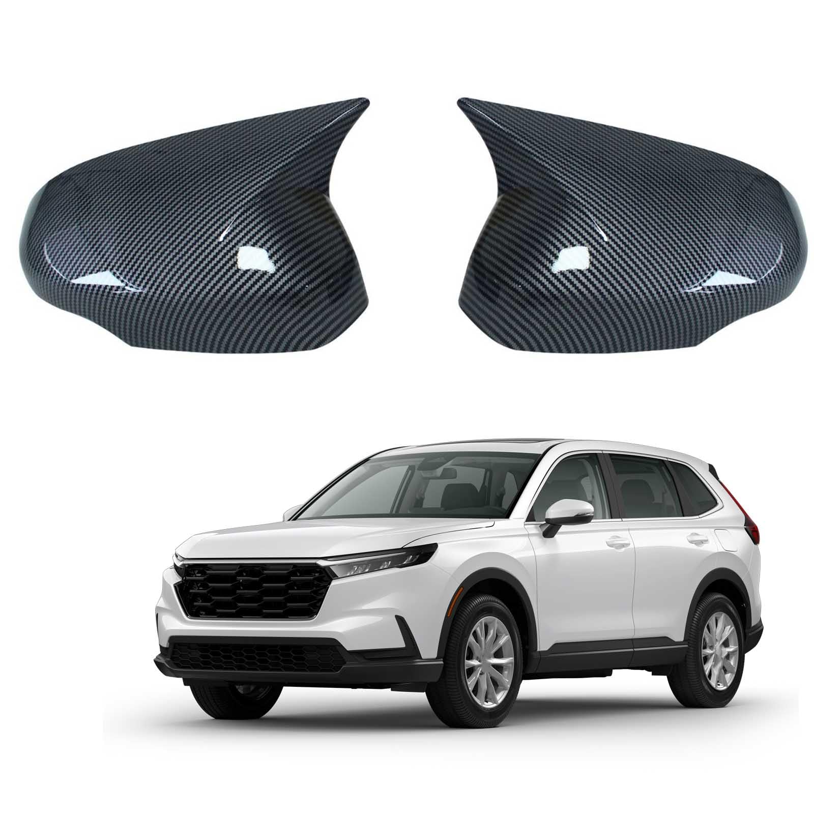 PAPEP Door Mirror Cover Caps for CRV 2023, Left Right Side Wing Rearview Mirror Cover Lid 2 Pieces Exterior Styling Accessory,Carbon fiber texture