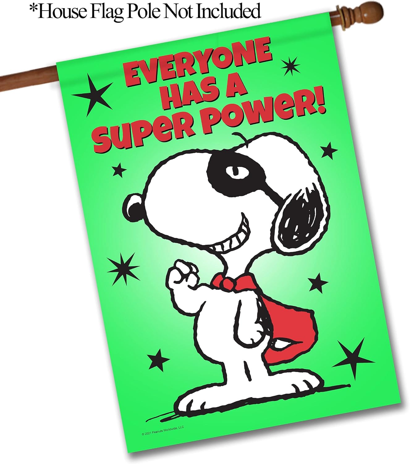 Flagology.com, PEANUTS®, PEANUTS® Super Power Snoopy – House Flag 28" x 40", Officially Licensed PEANUTS®, Inspirational