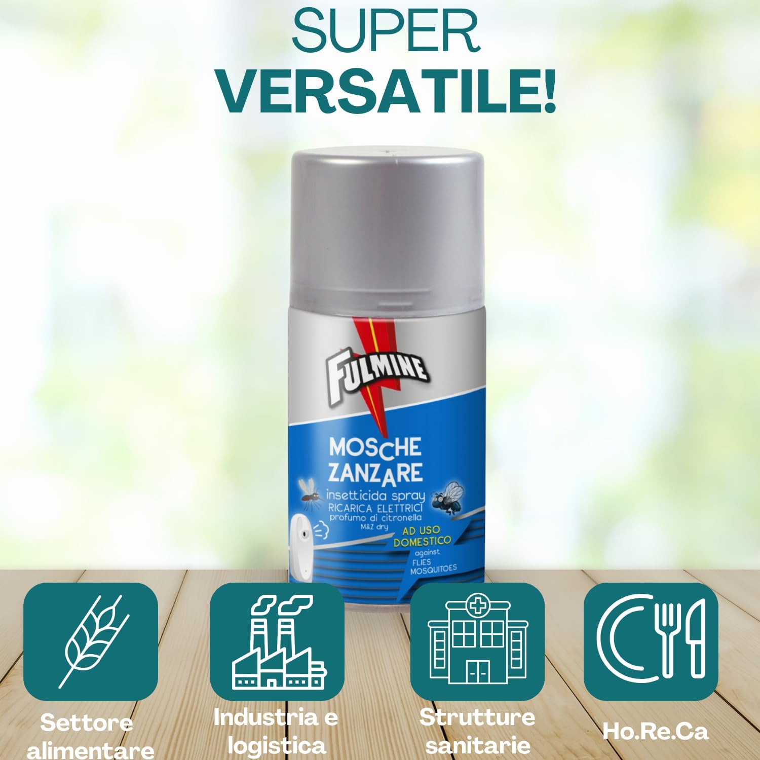 Virsus 12 Bombolette Fulmine Insetticida Mosche & Zanzare 250ML per erogatore Automatico - F