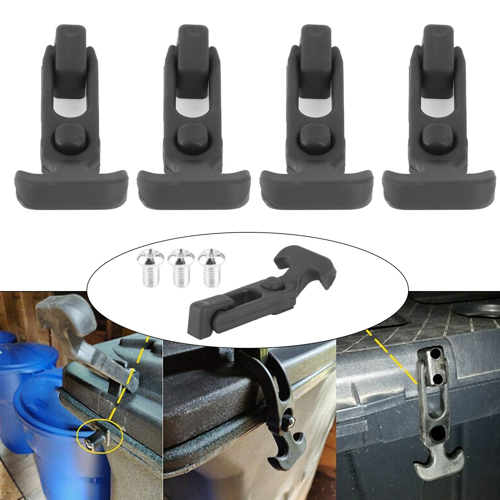 Nutriess 4pcs T Handle Draw Latch M5 Thread Robust for Motorhome Trailer Molded Cooler