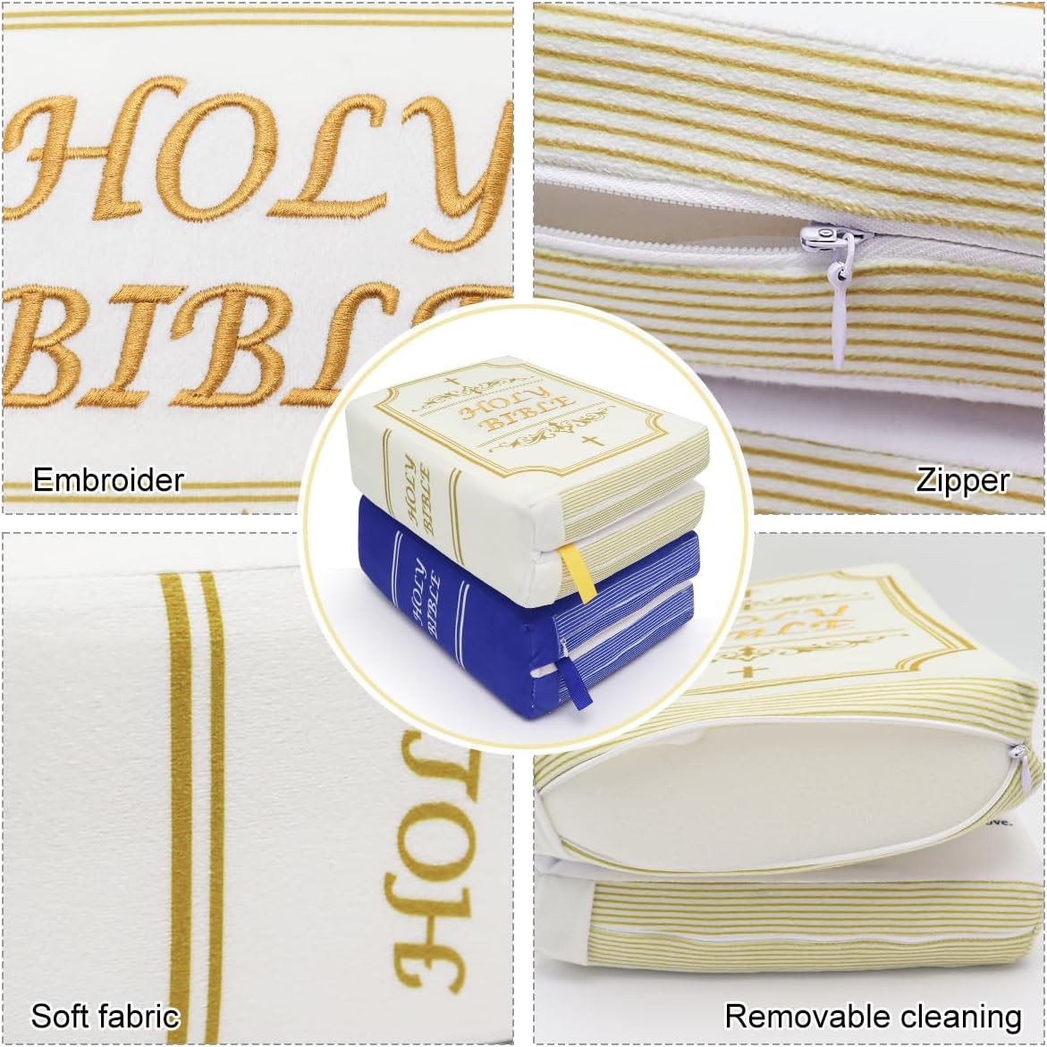 Yelakey Bible Pillow Book Plush That Opens Christian Holy Bible Stuff Religious Party Favors Gifts for Kids for Christening Easter