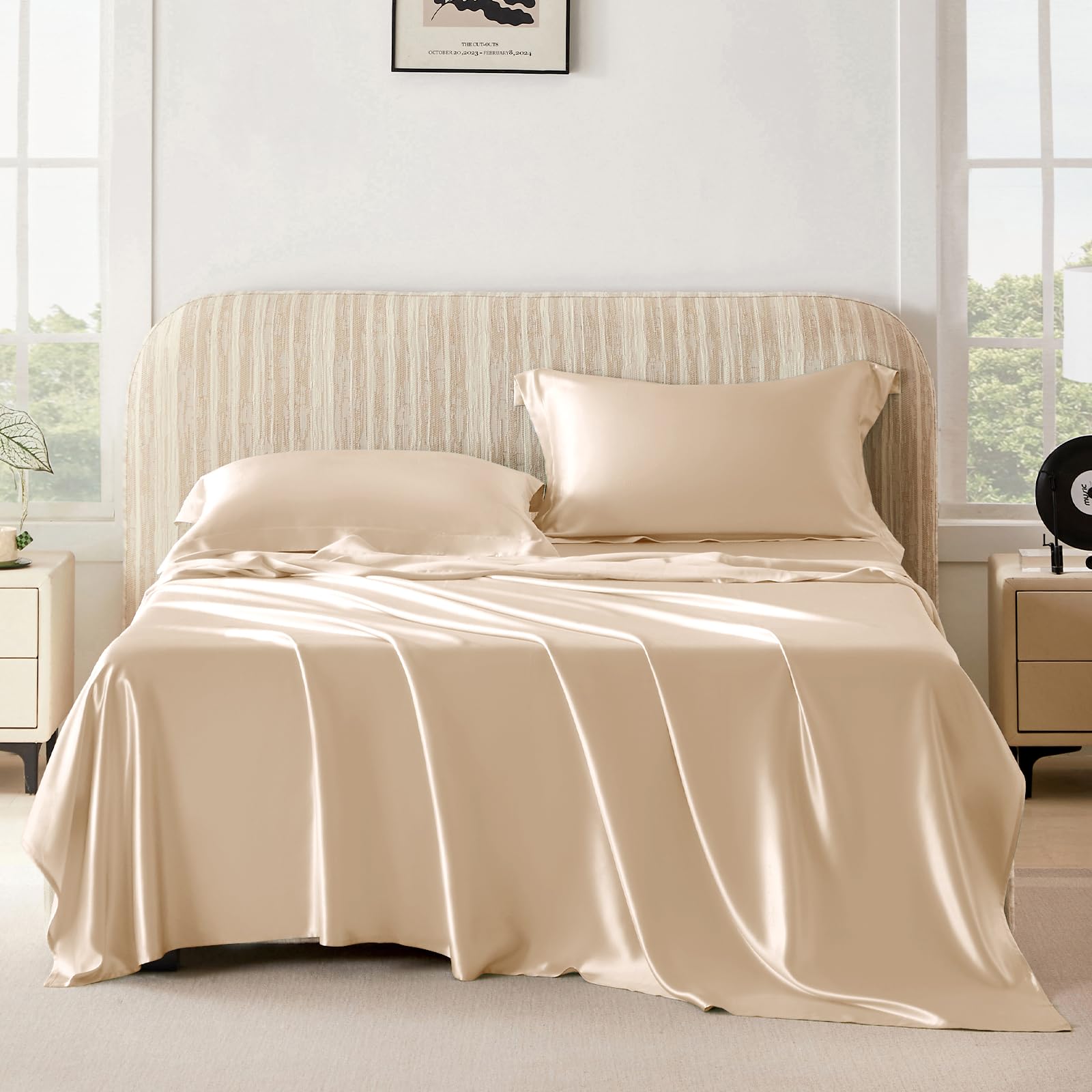 THXSILK Silk Sheet Set 4 Pcs 25 Momme 100 Top Grade Pure Mulberry Silk Bed Sheets Luxury Bedding