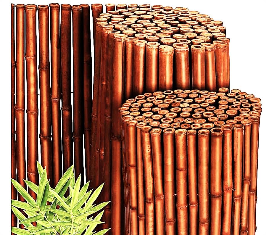 Mugar- Bambú Fino Natural en Rollos de 3 y 5 Metros - Vallas de Ocultación Naturales para Jardín- Varias Alturas (2x2,5 Extra Grueso Oscuro)