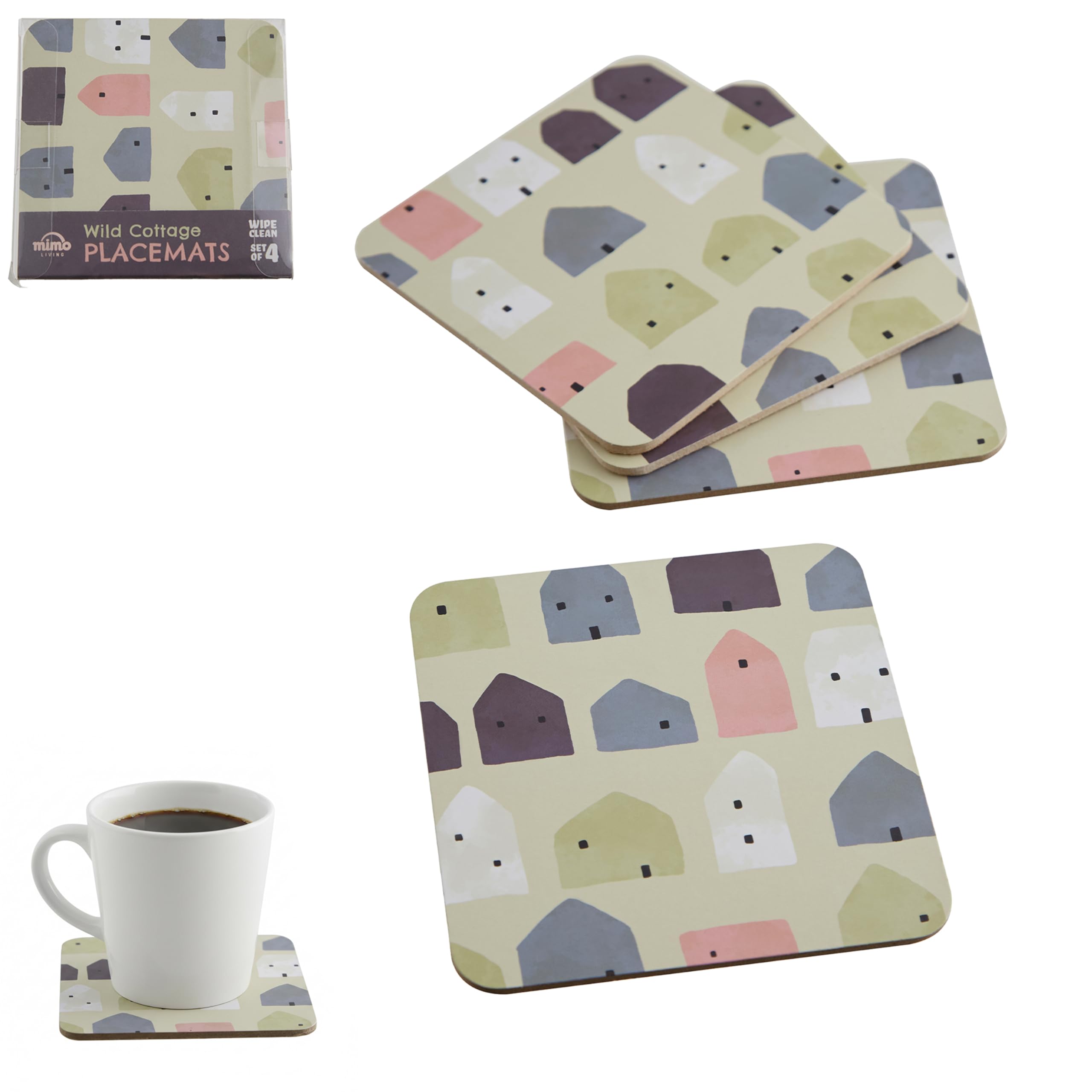 Orsina Set of 4 Square Wild Cottage Coasters