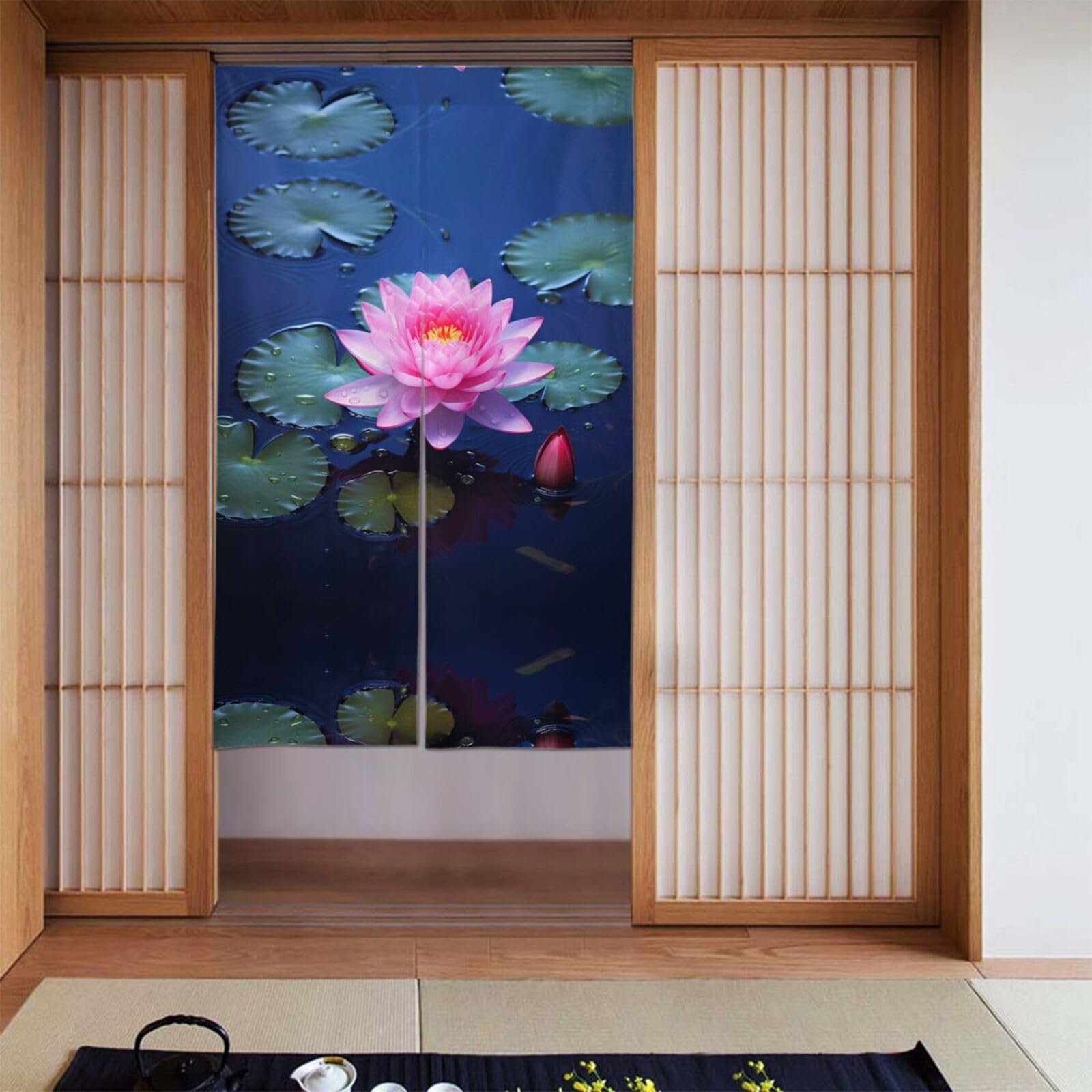 BWPDPXFJ Door Curtain Polyester 86x143cm Rod Pocket 2 Panel Room Divider Light Filtering Abstract