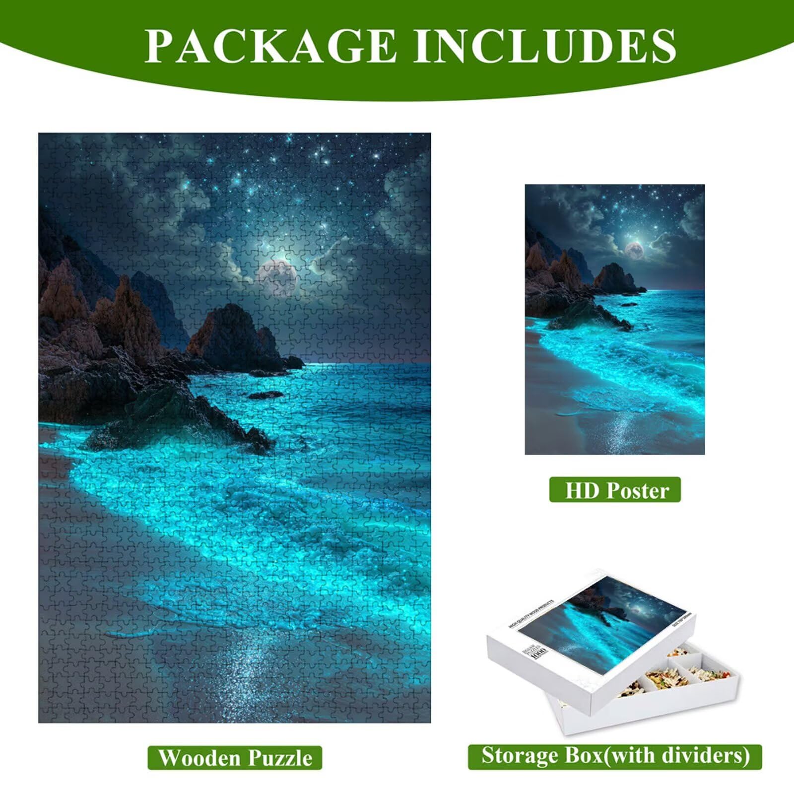 Puzzle Adulti - Oceano & Sogno - 1500 Pezzi Fabbricazione in Legno Robusto - Decorazione Murale con Poster - Prodotto Riservato ad Adulti e 14 Anni in Su (87x57cm) P3#1078