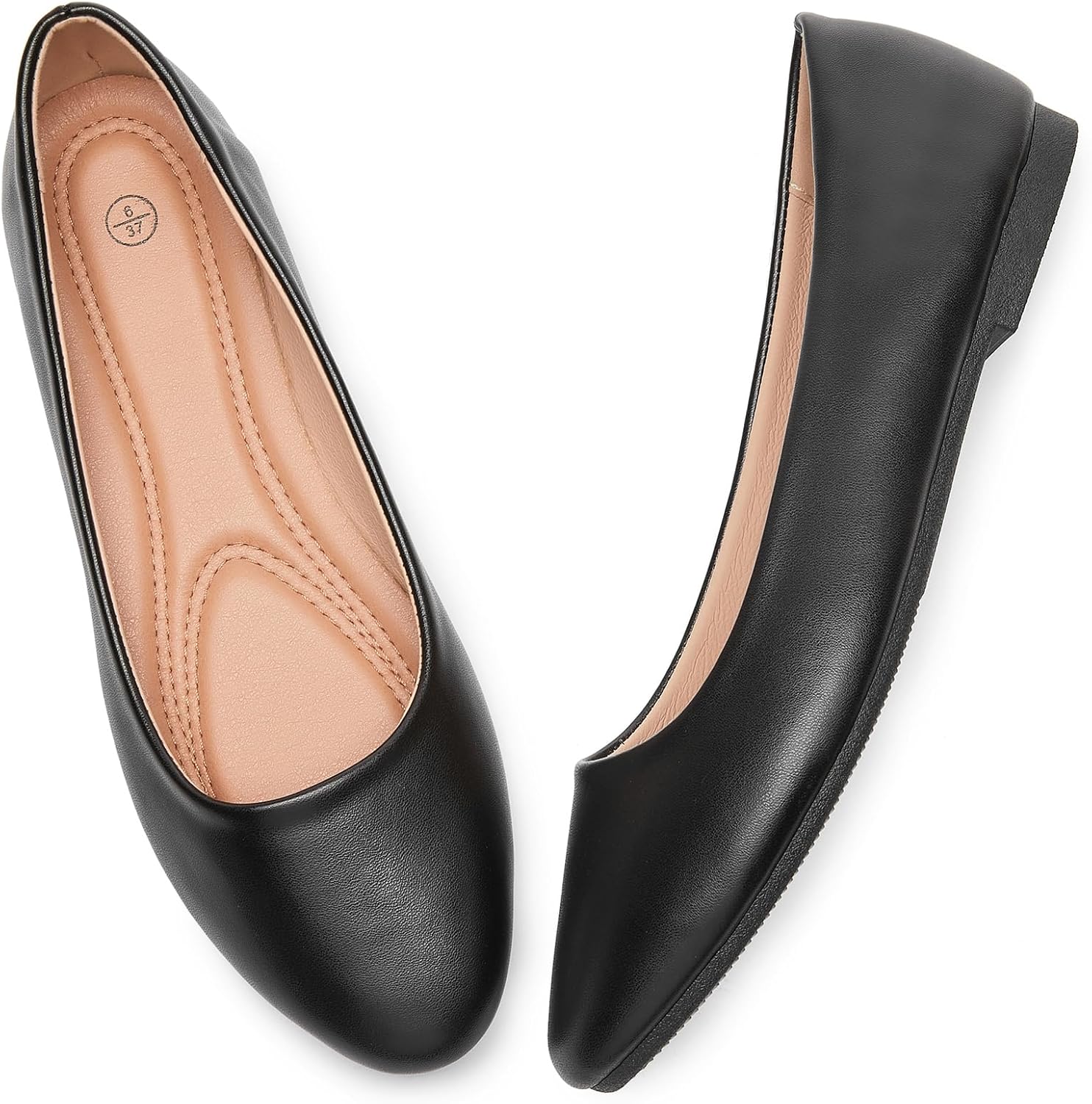Women's Ballet Flats Shoes Comfortable PU Leather Dress Slip on Shoes Teacher Business Casual