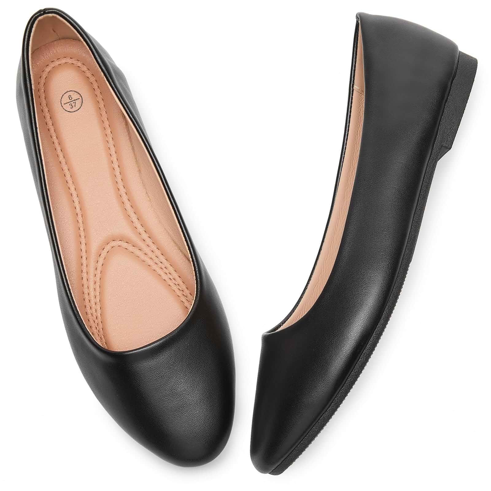 MEFOUND Women's Ballet Flats Shoes Dress Slip on Shoes | PU Leather Teacher Business Casual Loafers Non Slip Low Heel Dressy