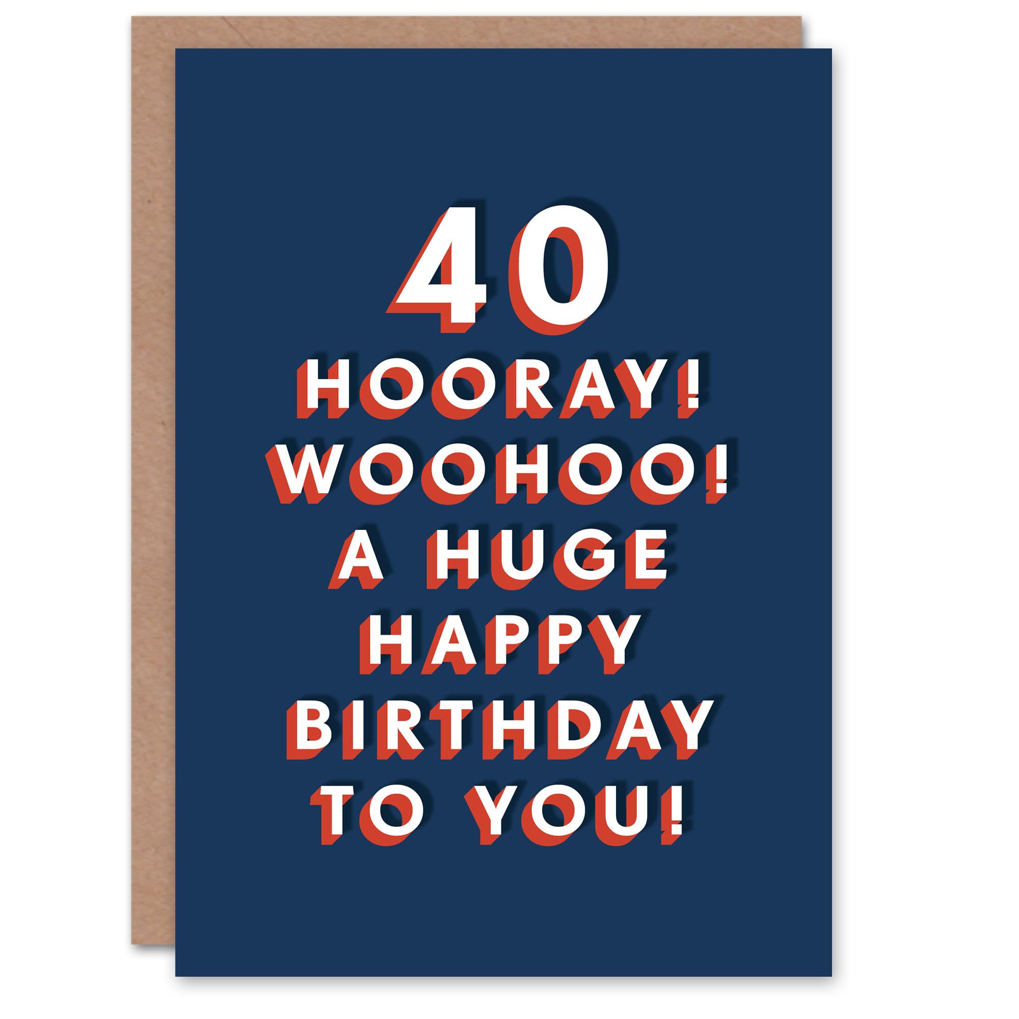 Artery8 Men's 40th Birthday Card - Dark Blue