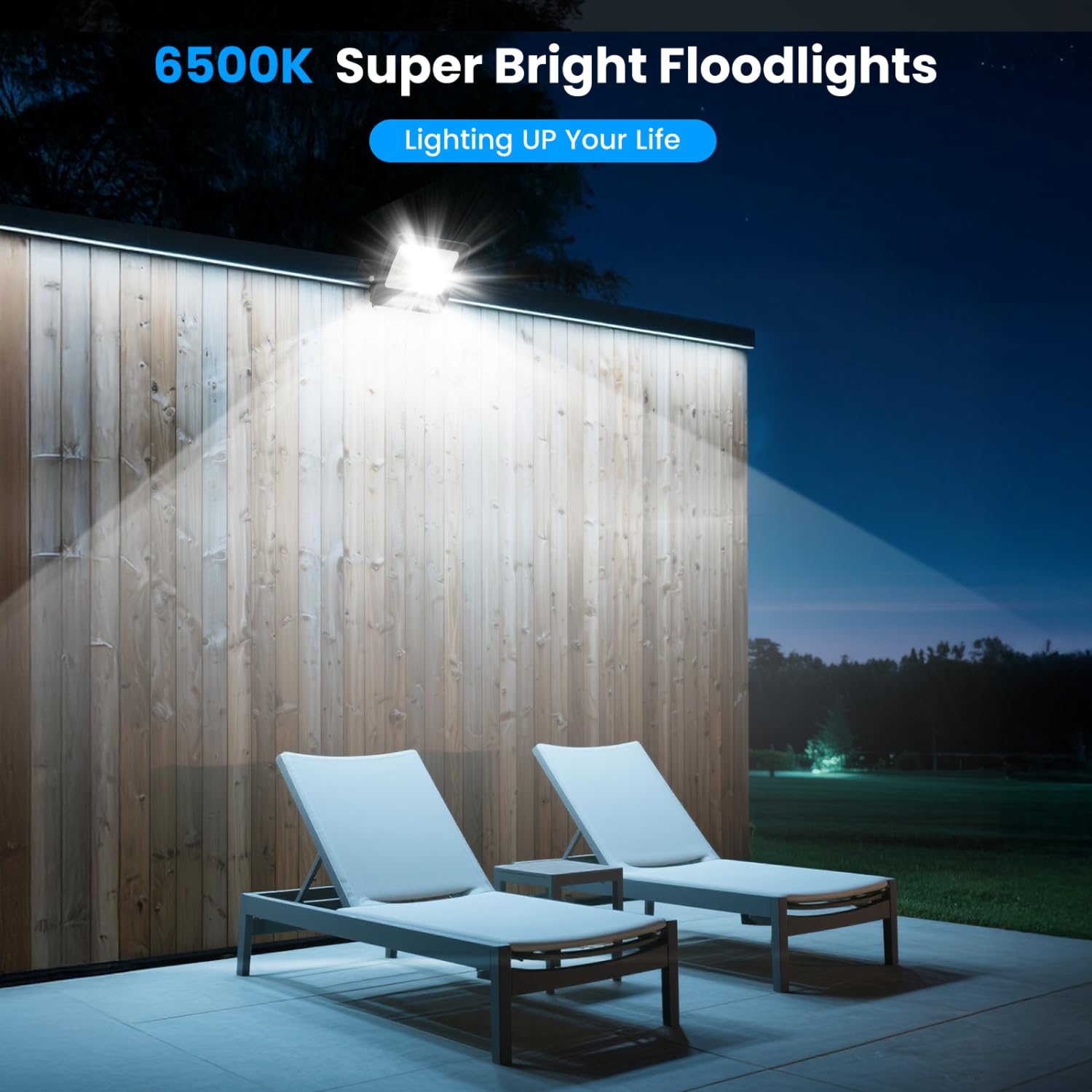 Aigostar Foco Led Exterior 50w 4500 lúmen,Luces Led Exterior Impermeable IP65,Proyector LED Exterior Blanco Frío 6500K para Jardín,Patio,Garaje,Parque,4 piezas