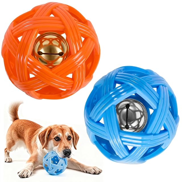 Hoxfly Pelota para Perros, Juguete Interactivo con Sonido, Pack de 2 Pelotas Perros Indestructible