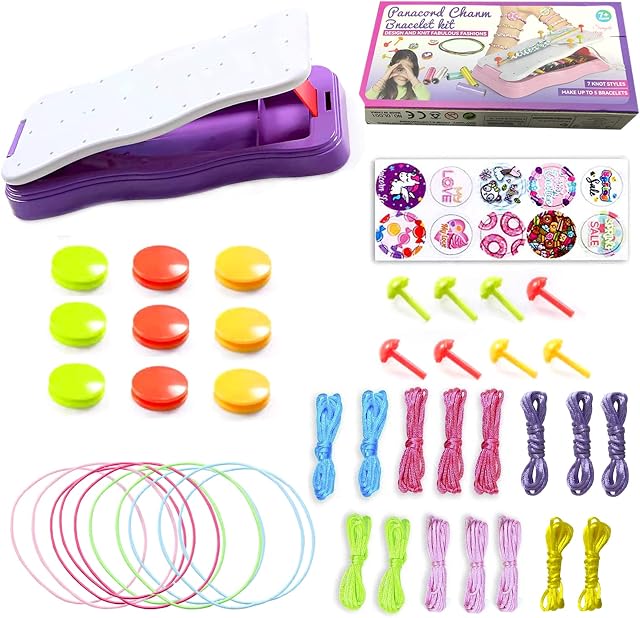 Bracelet Making Kit, Kids Loom Friendship Bracelet Maker Crafts Toys for Age 6 7 8 9 10 11 12 Year Old Girls Ideas Birthday Valentines Day Gifts for 6 7 8 9 10-15 Year Old Girls Travel Activity Set