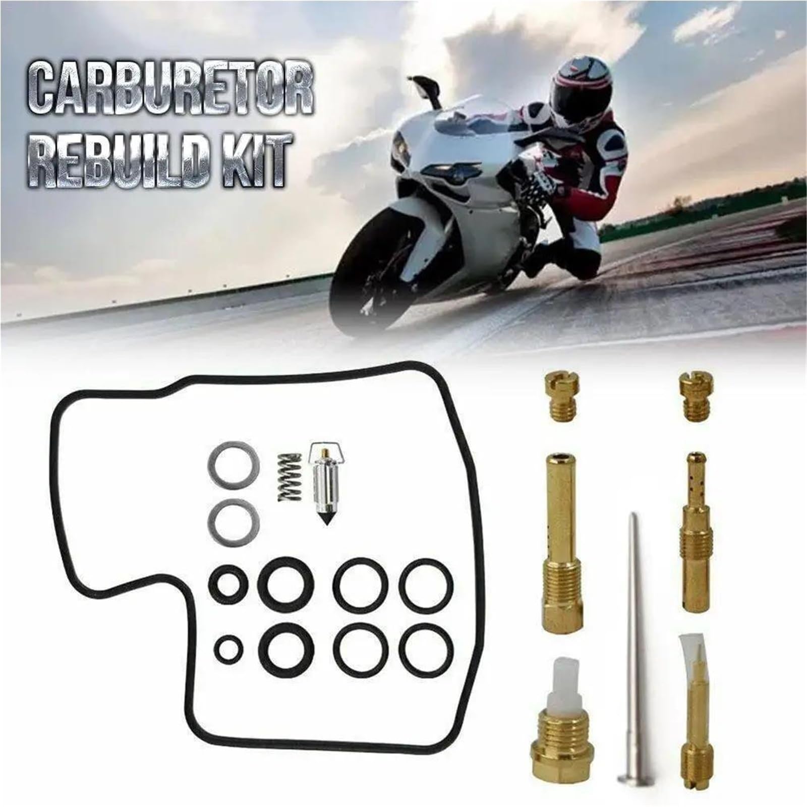 Kit de réparation de carburateur, vis pilote, aiguille de gicleur, joint de soupape à flotteur, diaphragme à vide pour Suzuki pour Bandit GSF400 GK75A 91-97 GSF 400 pièces réparation(Style2)