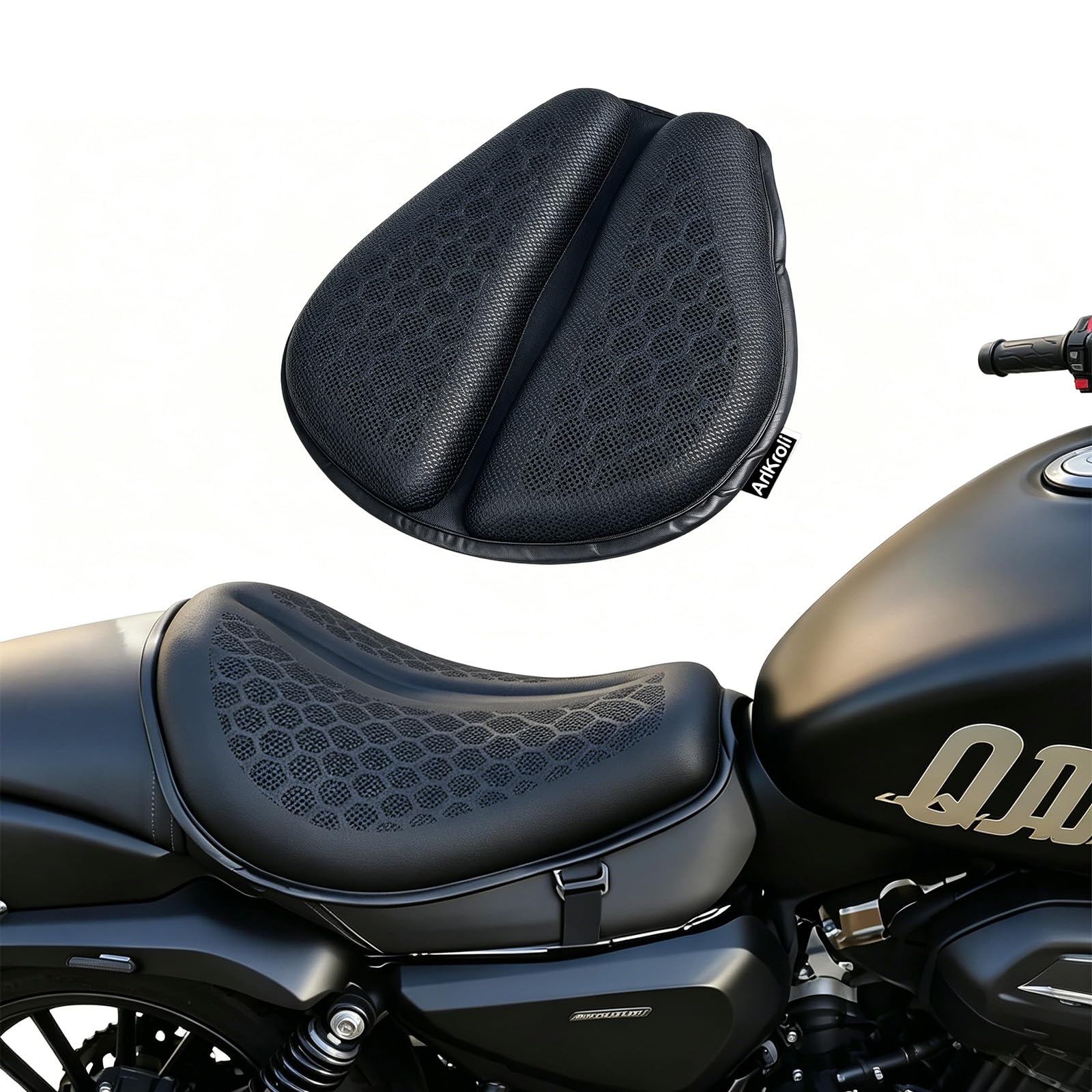 Gel Sitzkissen Motorrad Universal 3D mit Struktur von Bienennest, Gelkissen Motorrad Klappbar Antirutschschutz, Atmungsaktiv und Schlagdämpfung Bequem für Lange