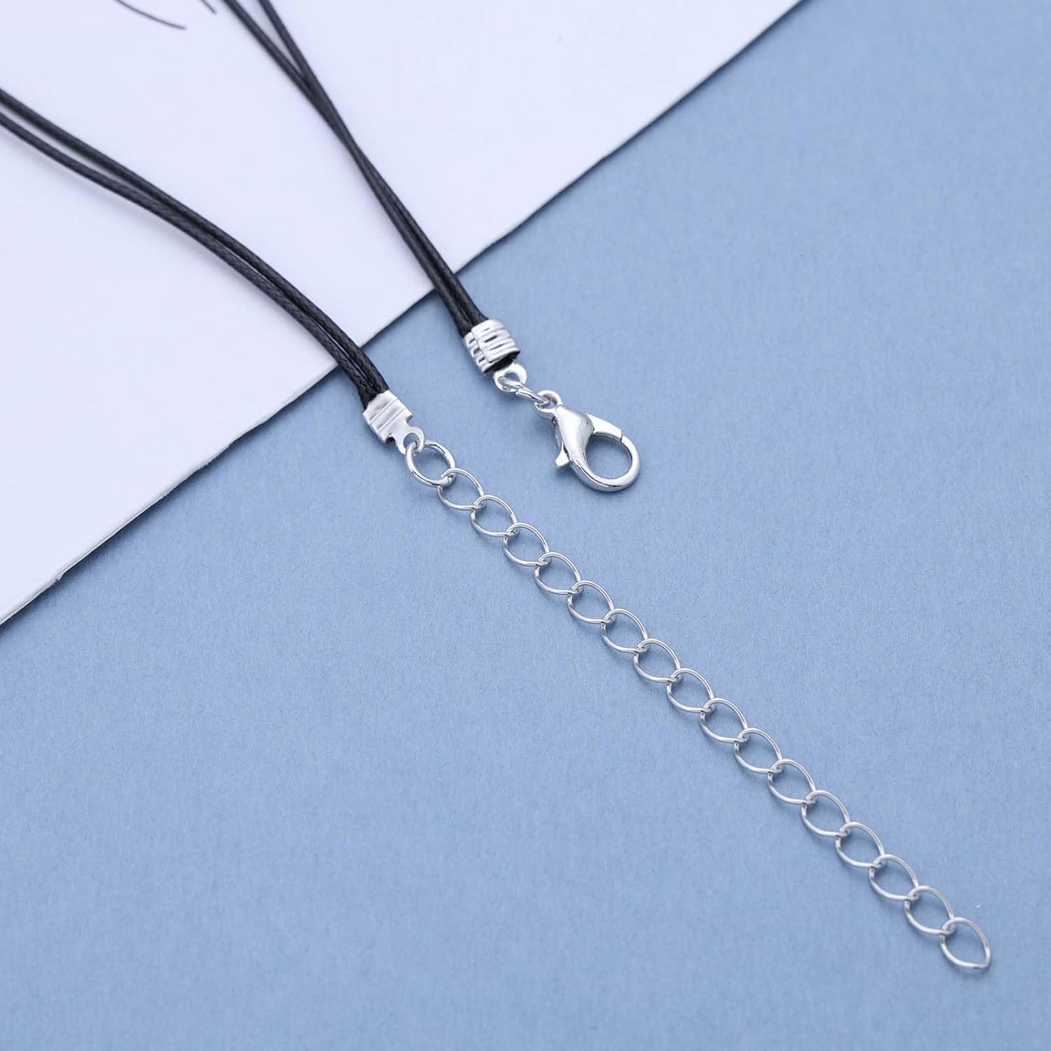 Andelaisi Boho Layered Leather Choker Necklace Black Leather Cord Choker Necklace Blue Turquoise Stone Necklace Vintage Short Black Collar Necklace for Women - Image 7