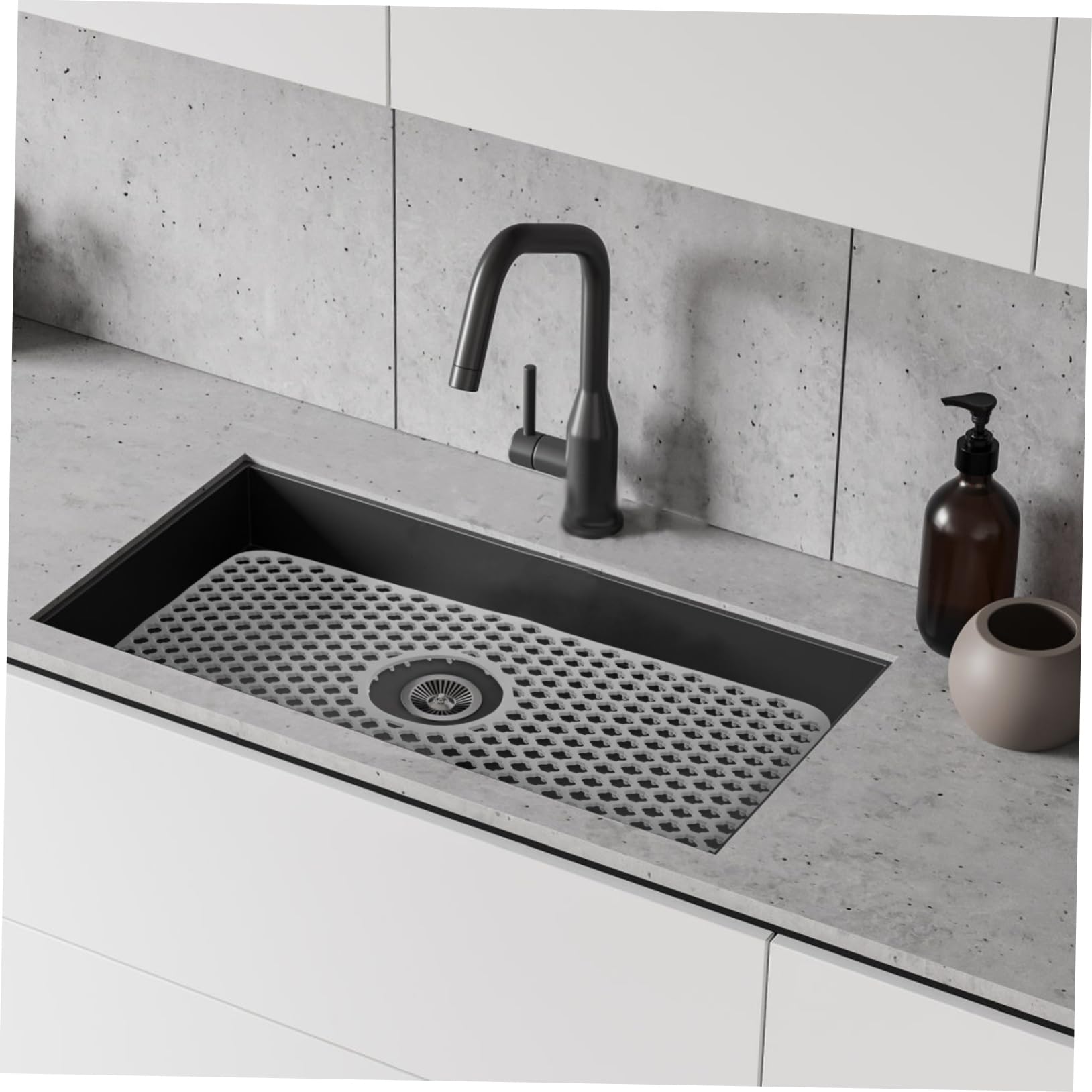 Tappetino Drenante per Proteggere e Drenare Piatti e Bicchieri in Silicone Antiscivolo e Facile da Usare per Lavello da Cucina nella Cucina di Casa