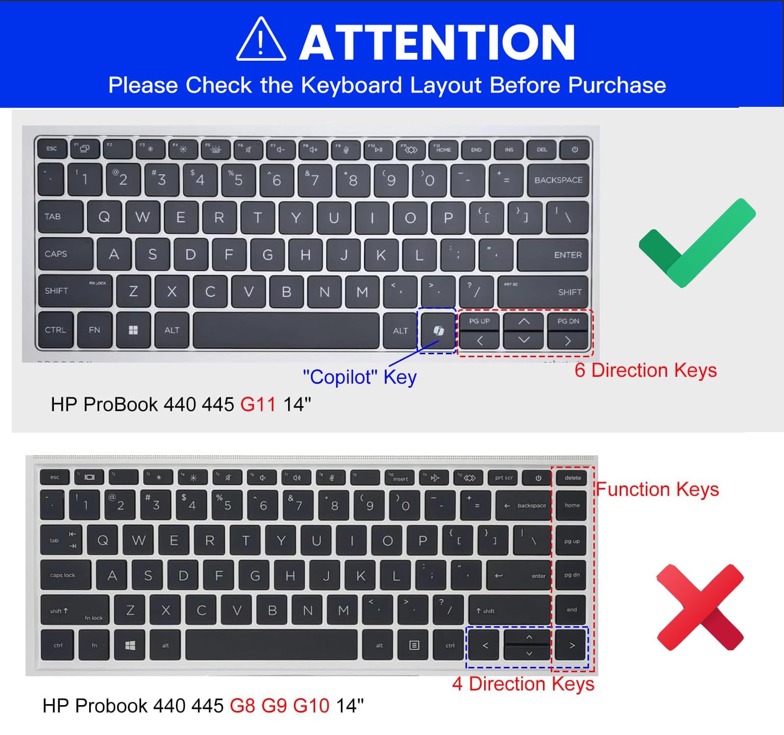 Keyboard Cover for 2024 HP ProBook 440 G11 14, HP ProBook 445 G11 14 inch Laptop Keyboard Skin Protector, HP Probook 440 445 G11 14 Accessories, Ombre Purple (NOT Fit HP ProBook 440 445 G10/G9/G8/G7)