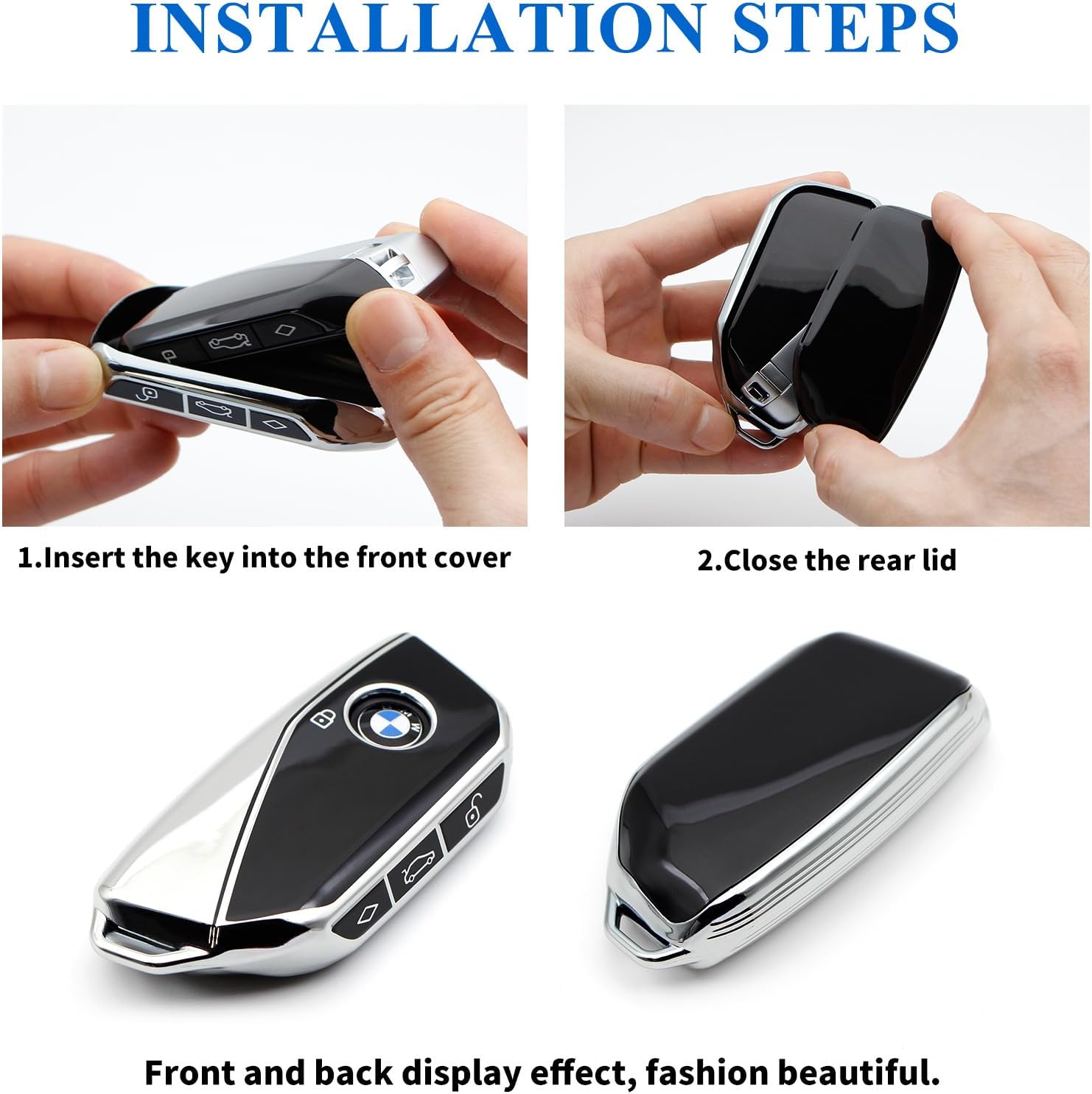 Creativity Advanced soft TPU key Cover Suitable for BMW 2023-2026 New 5 7 Series iX XM IX3 i7 X1 X5 X6 X7 key (Silver)