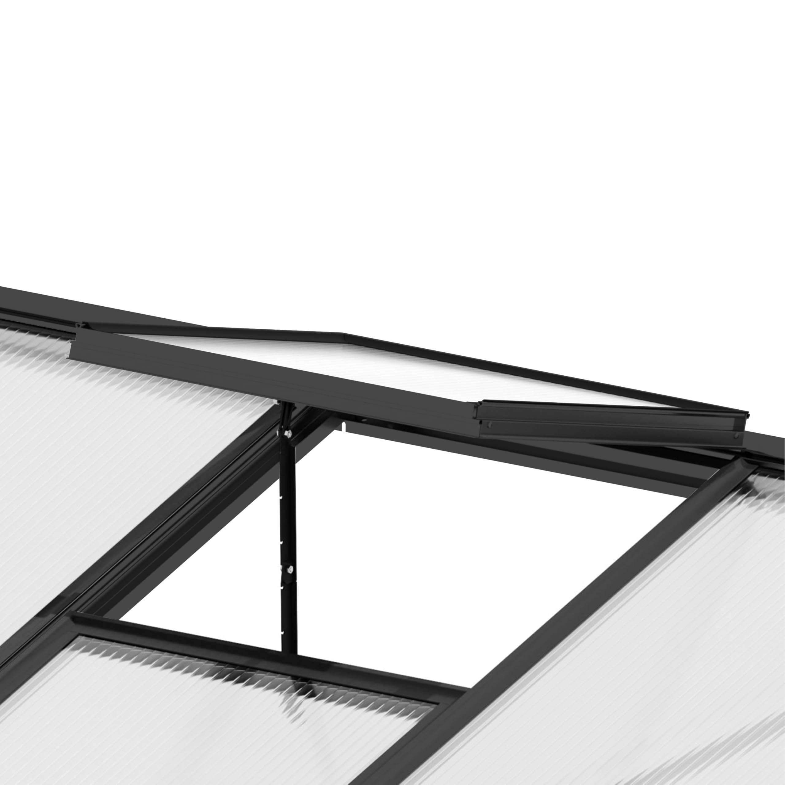 GFP Invernadero adosado Flora 25 - Aluminio - 324x132 cm - Placas de policarbonato de Aprox. 16 mm
