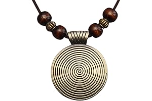 Vin`atge Ethnic Long Wooded Sweater Chain Necklace for Women