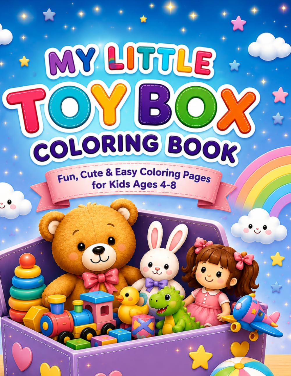 My Little Toy Box Coloring Book: Fun, Cute & Easy Coloring Pages for Kids Ages 4–8