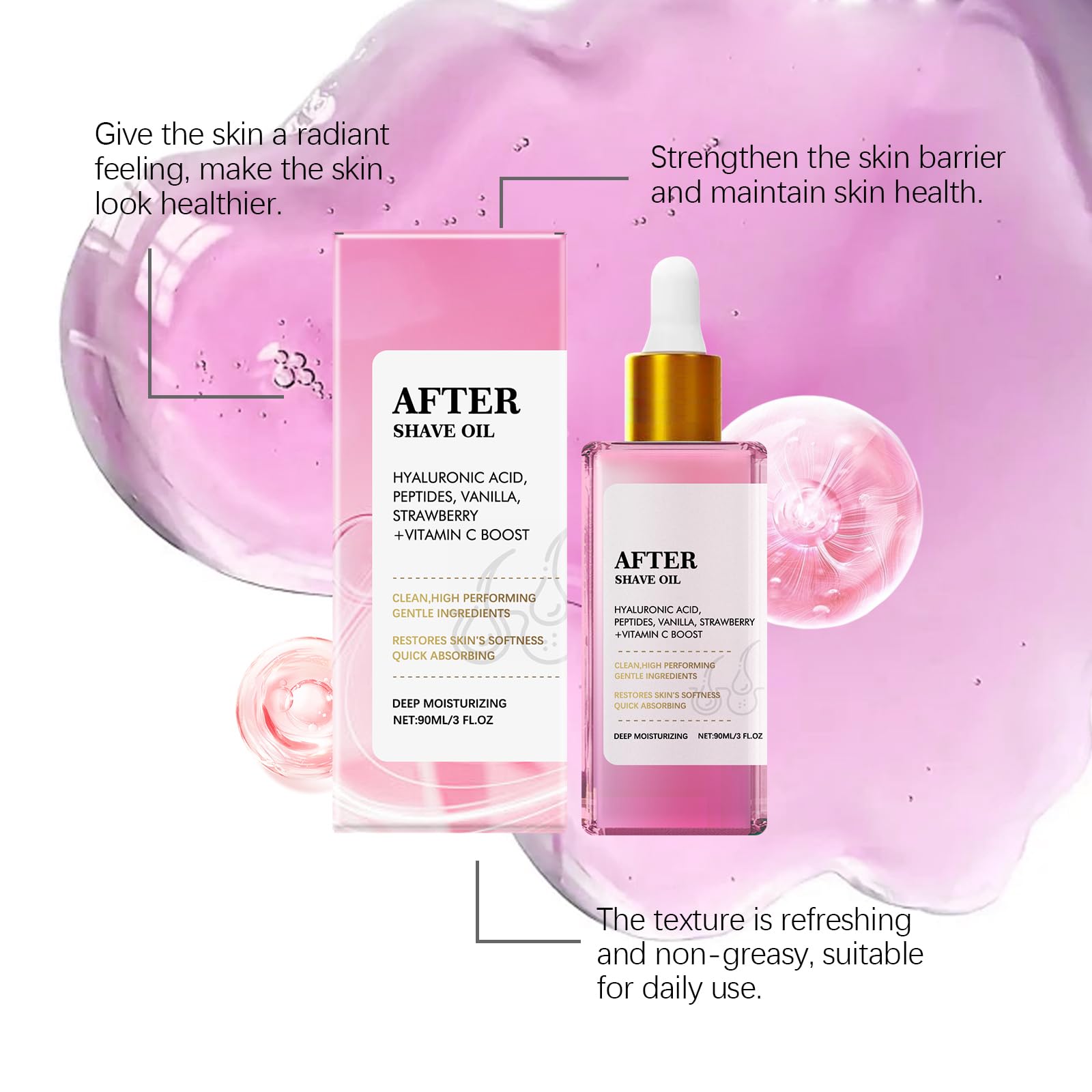 Aceite Post-Afeitado De Fresa Y Vainilla Para Mujeres - 2 Unidades - Hidratante Y Calmante, Previene Vellos Encarnados Y Irritación, Extractos Naturales Para Una Piel Suave Y Sin Rojeces