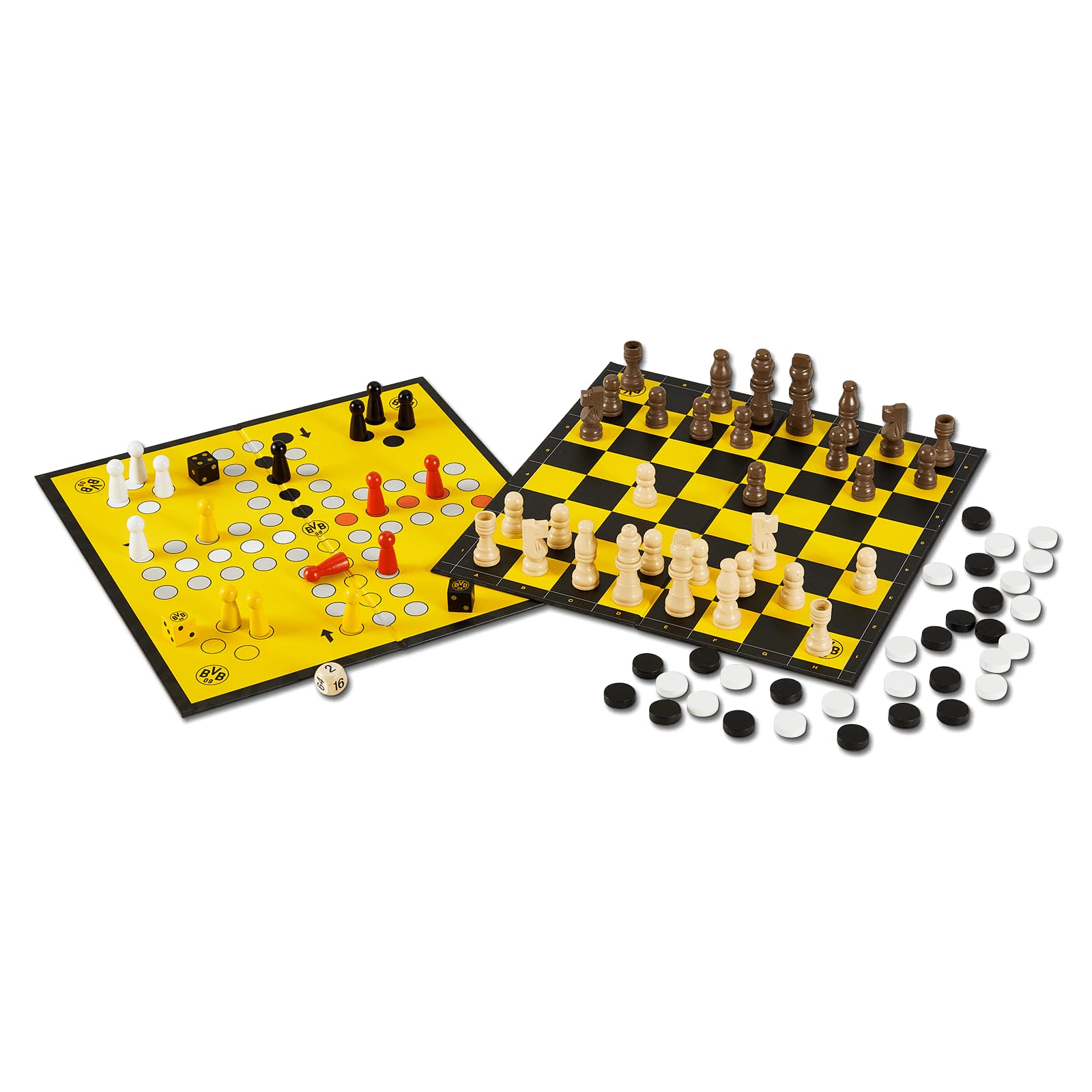 Borussia Dortmund BVB Collection de Jeux d'échecs pour Femme, Homme ne Vous ennuie Pas, Article de Fan Noir et Jaune
