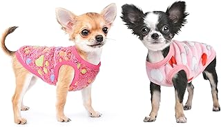 Dog Colthes 2 Pieces Small Dog Sweaters, Chihuahua Clothes XXS~S Winter Warm Puppy Sweaters Boys Girls Tiny Dog Outfits fo...