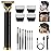 PXLISIE Professional Cordless Hair Clipper and Trimmer for Men, T Blade Zero Gapped Rechargeable Beard Shaver, Hair Cutting Kit With Ear Spoon Tool Set, Black