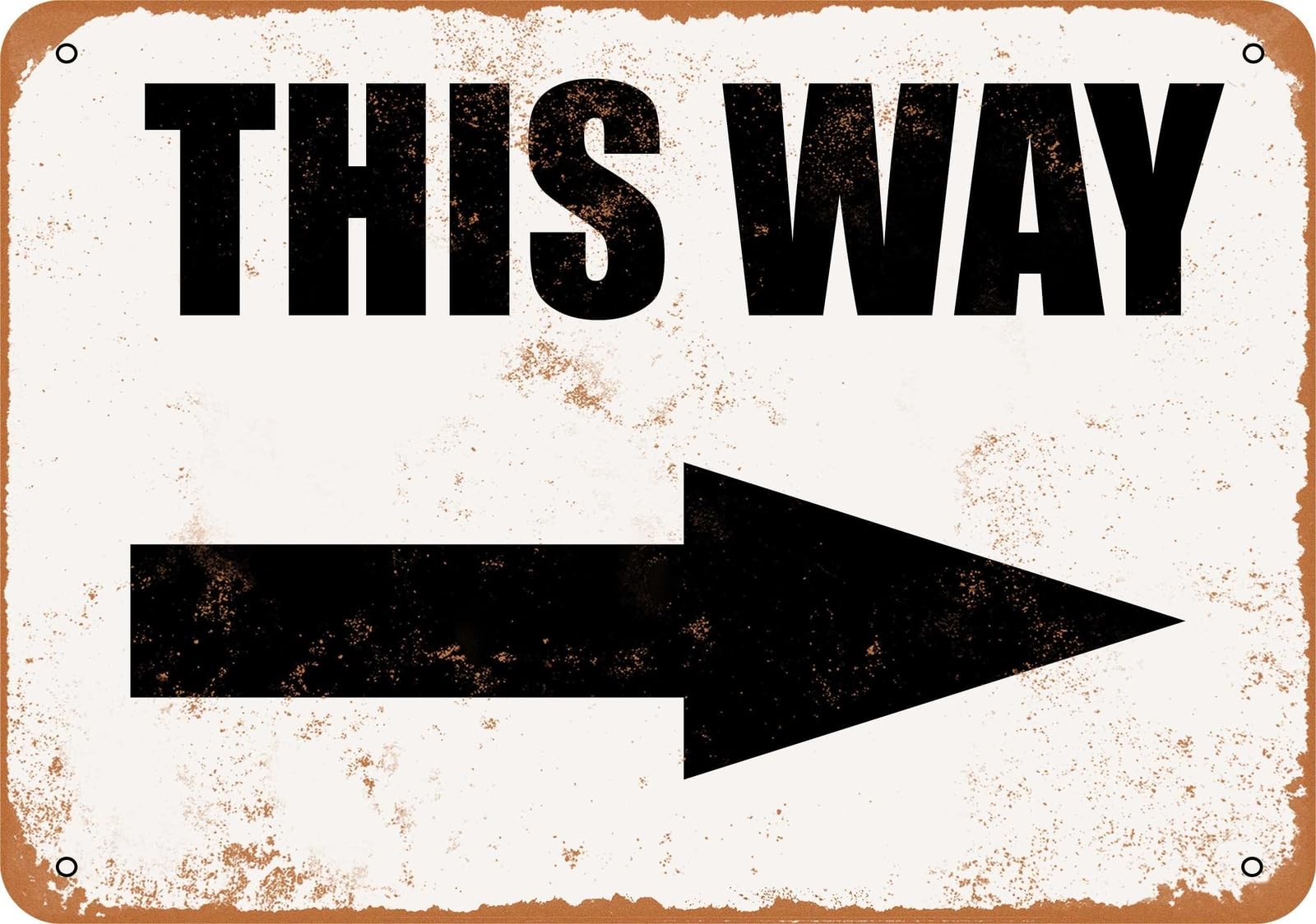 Miaomansenstore Metal Sign - This Way Arrow - Vintage Look Home Decor