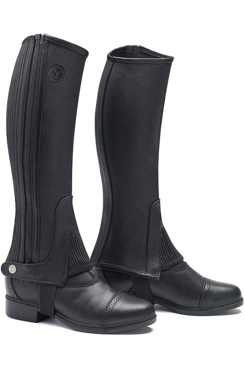 Mountain Horse Soft Rider Chaps Black - Breathable Waterproof Sprayproof - Breathable, Durable Full Grain Leather Half Chaps