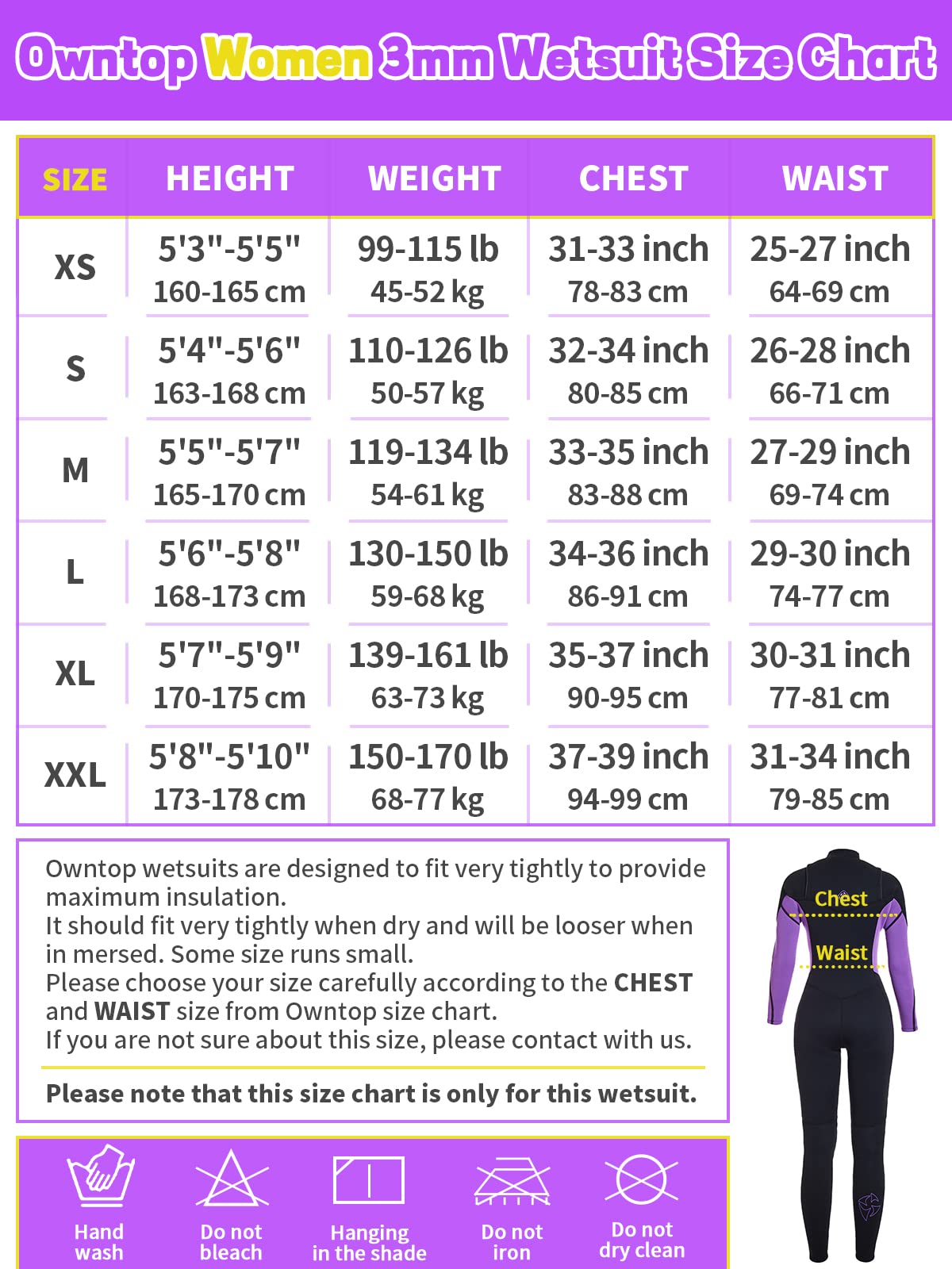 Muta Neoprene Donna Owntop 3mm - Cerniera Pettorale Per Surf, Sub, Snorkeling - Foto 8