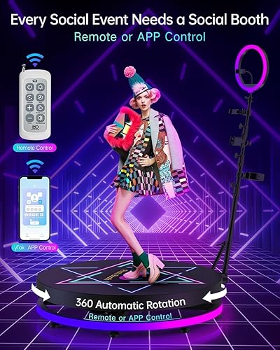 Miniatura 2 de Nueva Máquina de cabina de fotos 360 con anillo de luz RGB, logotipo personalizado gratuito, cabina de cámara de video 360 grados para transmisión