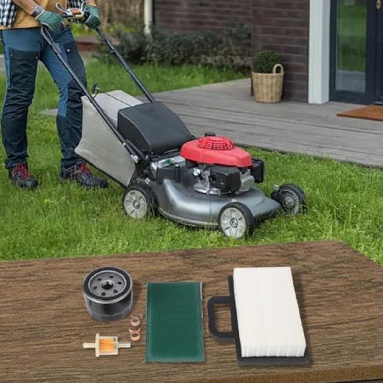 Para kit de aire y aceite de repuesto, para cortacésped de motor